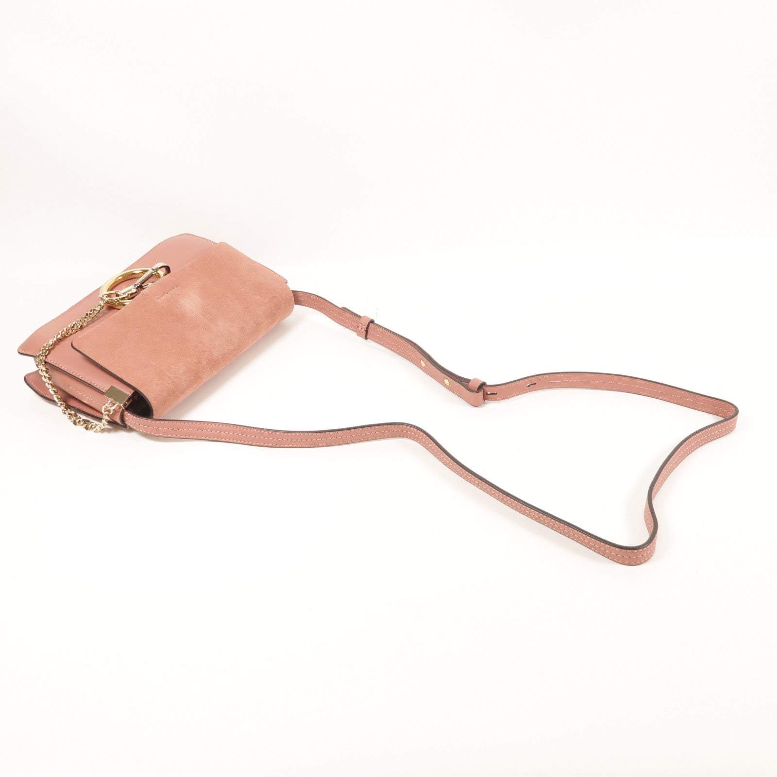 Chloe 牛皮皮革/麂皮皮革Faye肩背袋