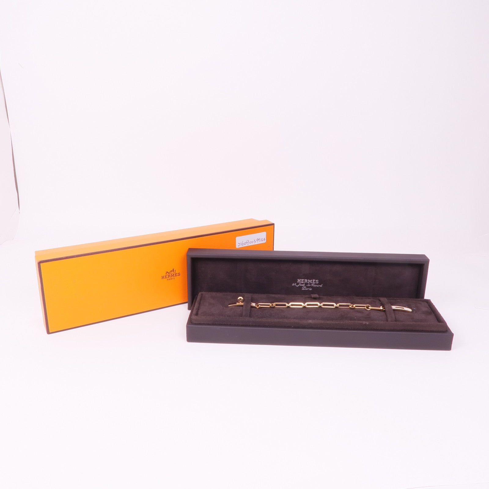 HERMES 18K玫瑰金Kelly Chaine Diamond Bracelet鑽石手鏈