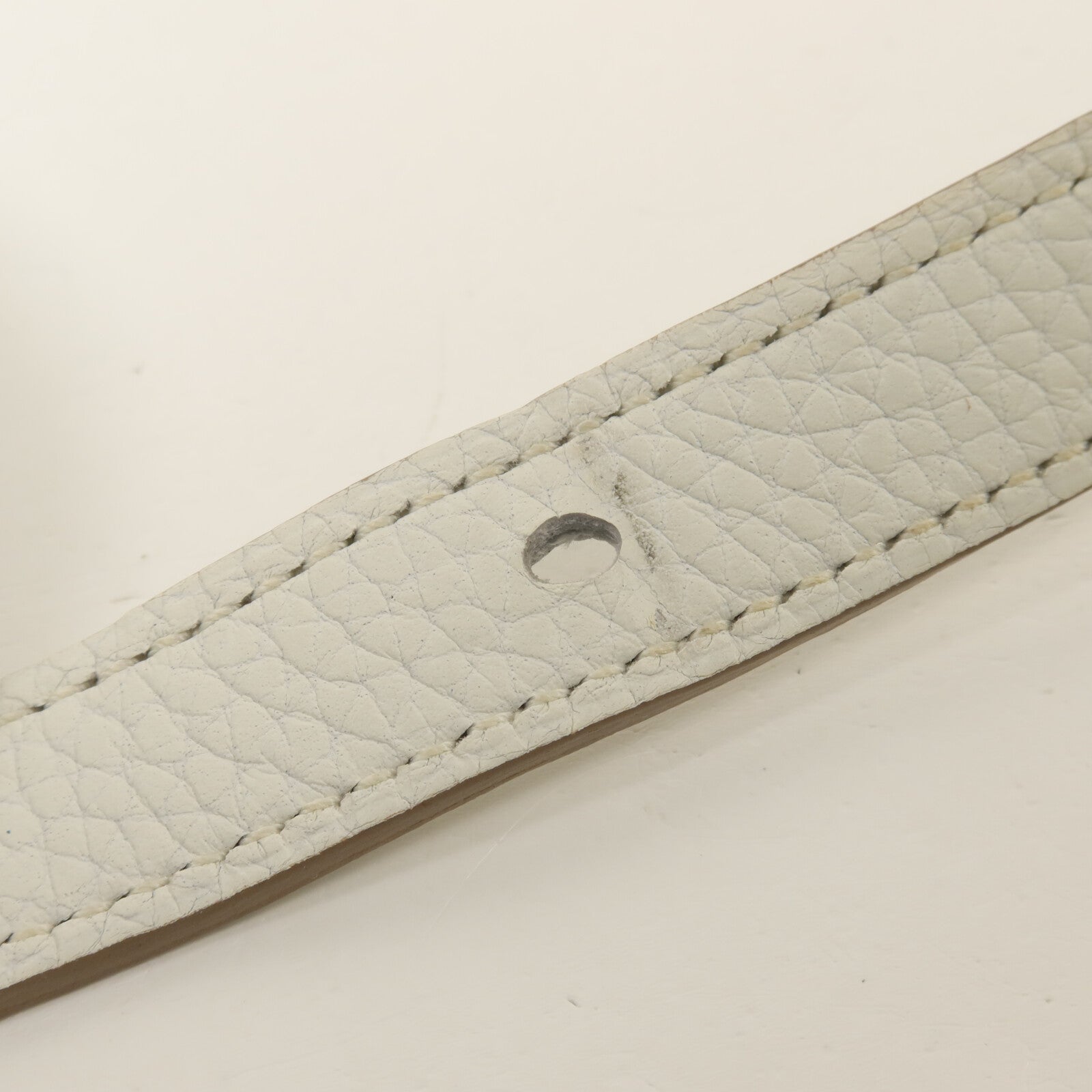 HERMES Clemence皮革Halzan 31手挽肩背兩用袋Blanc