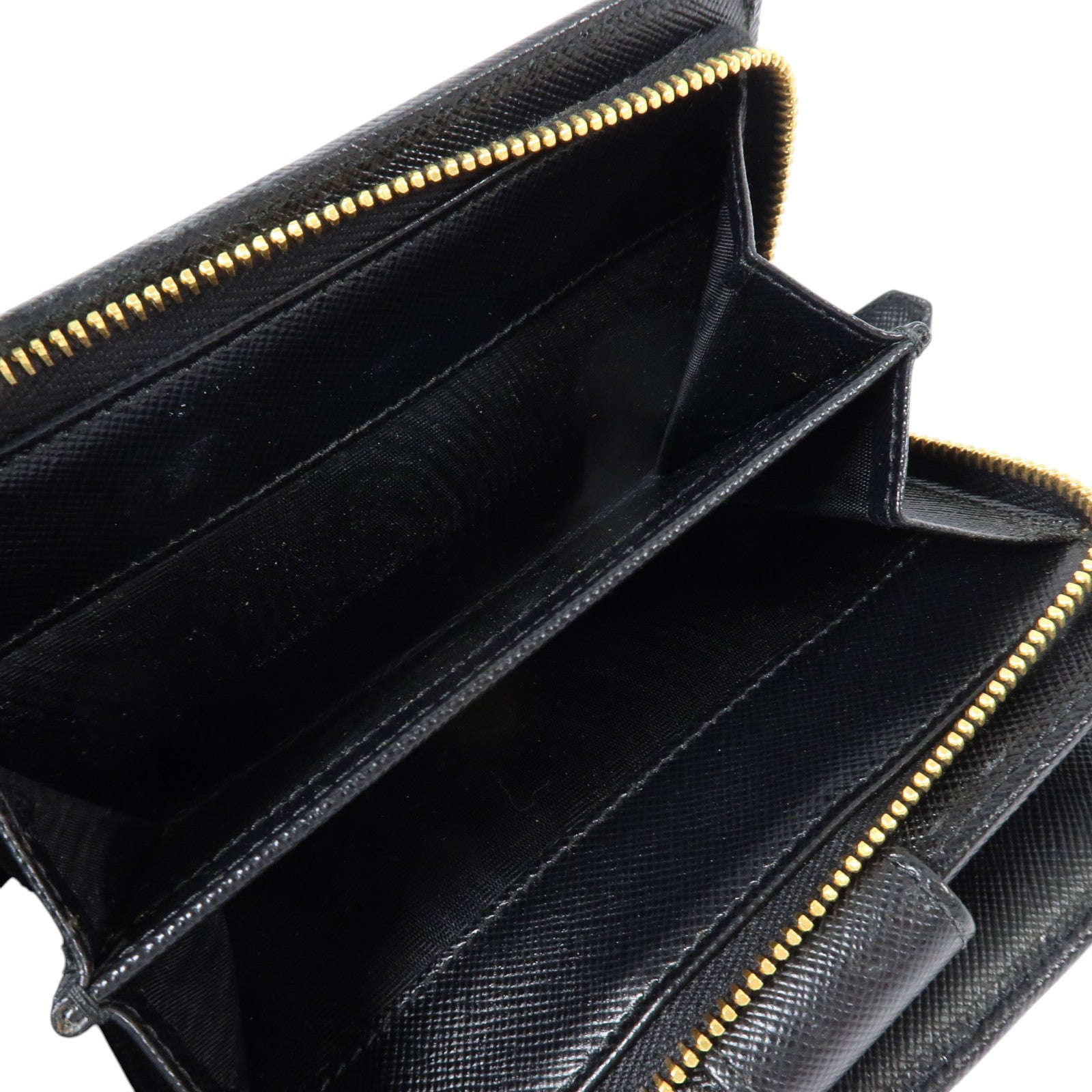 PRADA Saffiano皮革Wallet金扣錢包