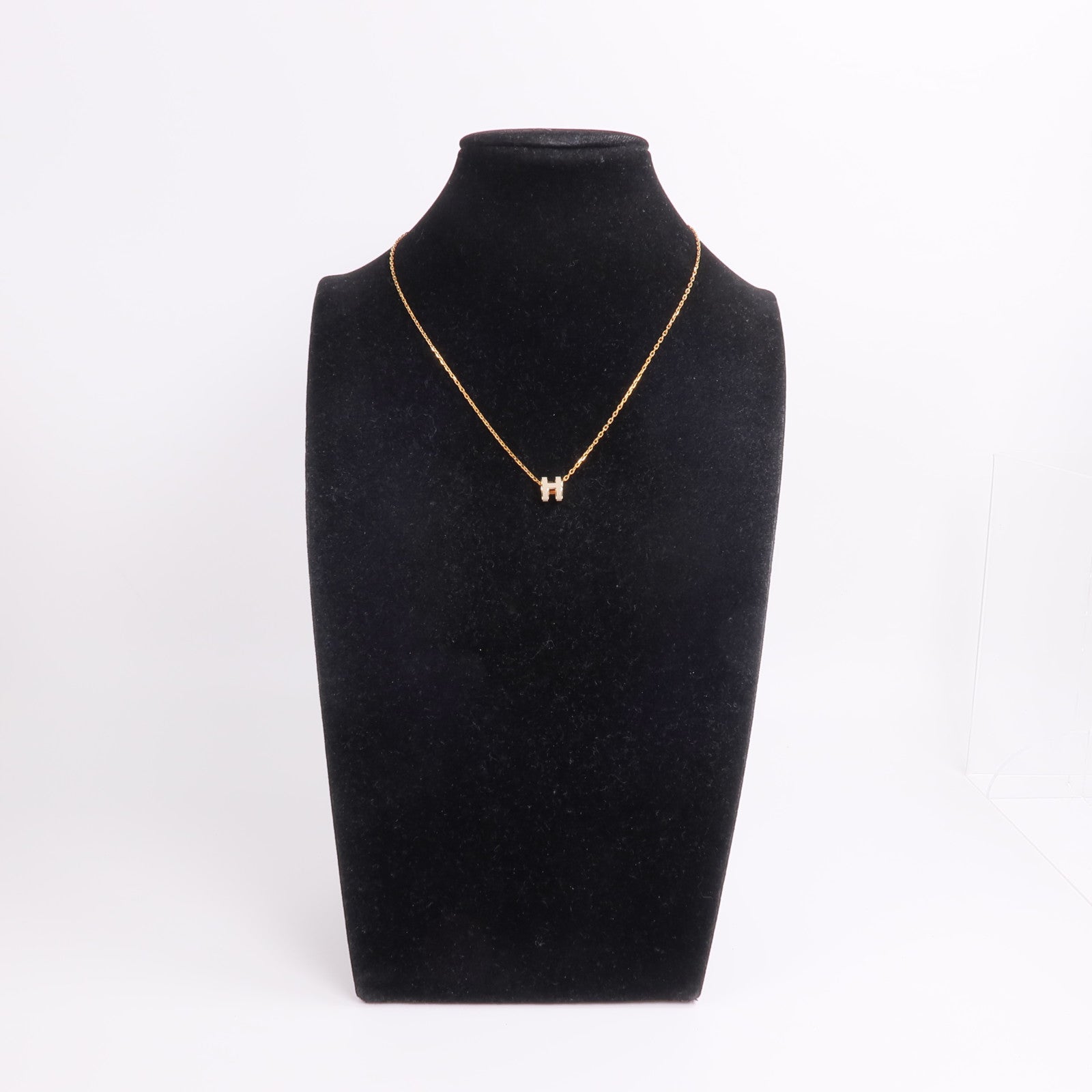 HERMES 金屬Mini Pop H Pendant項鍊Marron Glace