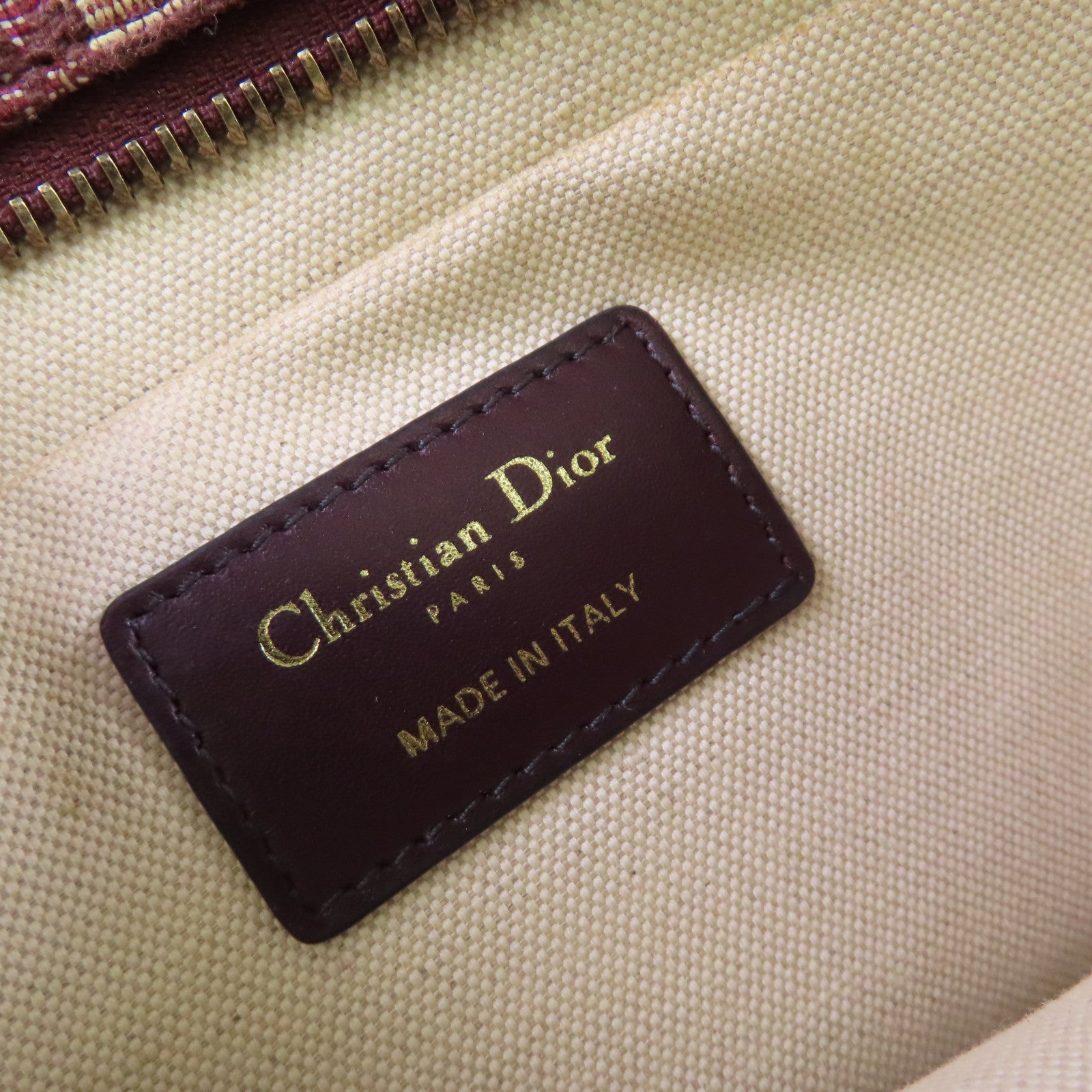Dior Oblique帆布Clutch Bag金扣手拿包酒紅色
