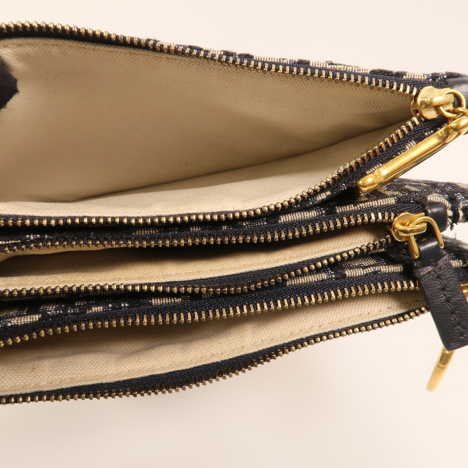 Dior 帆布Saddle Clutch金扣肩背袋