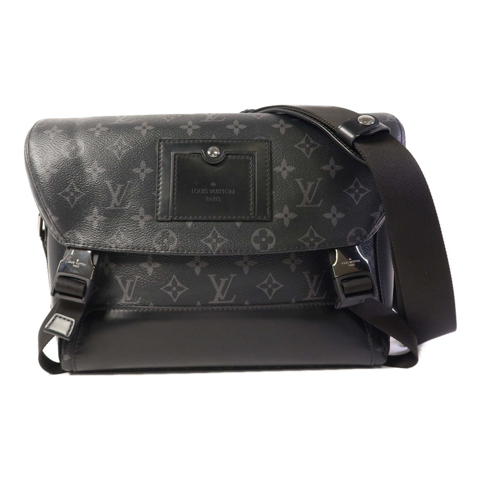 LOUIS VUITTON Monogram Eclipse Messenger PM Voyager銀扣肩背袋