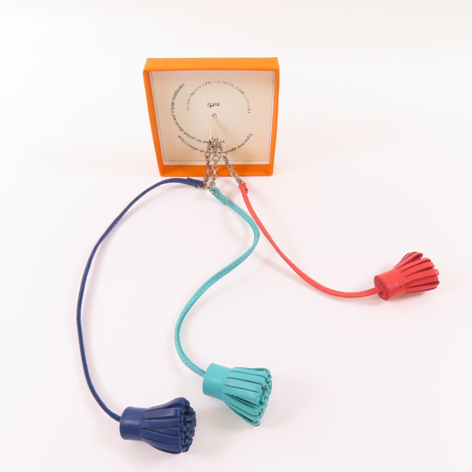 HERMES Swift皮革Pagemarker Set銀扣書籤