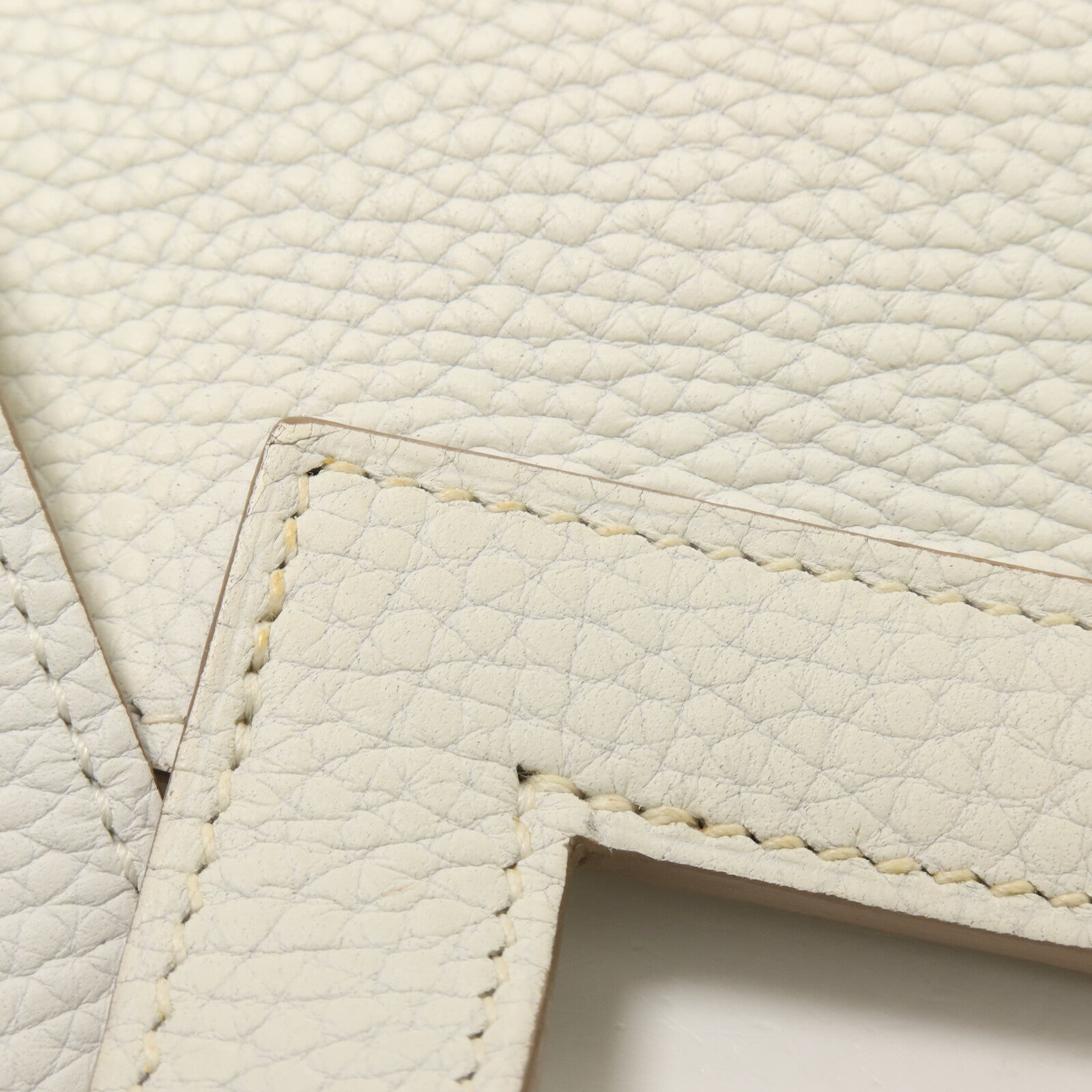 HERMES Clemence皮革Halzan 31手挽肩背兩用袋Blanc