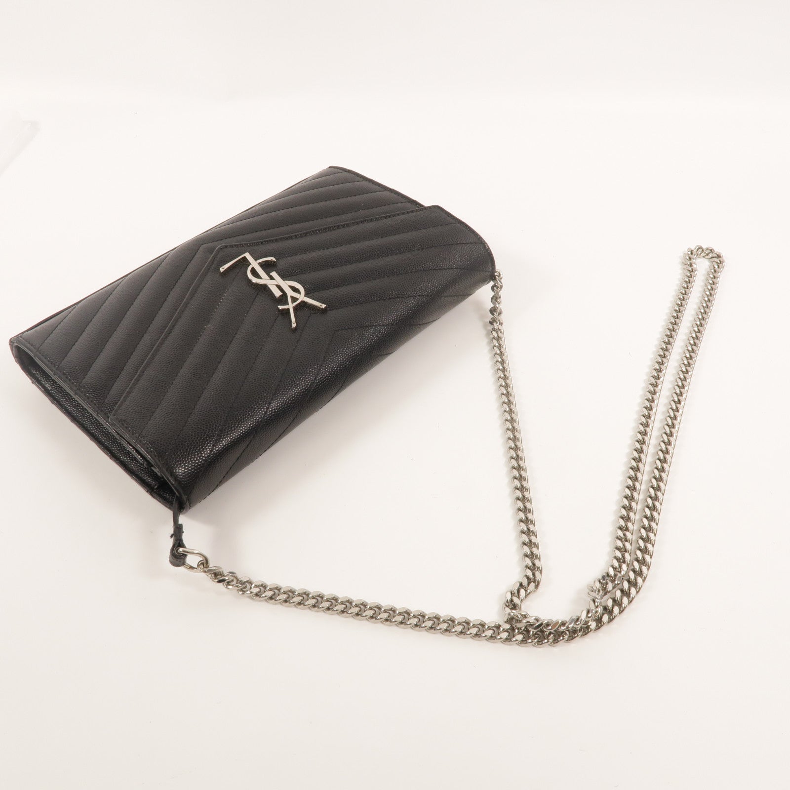 SAINT LAURENT 牛皮皮革Cassandre Chain Wallet鏈帶肩背袋