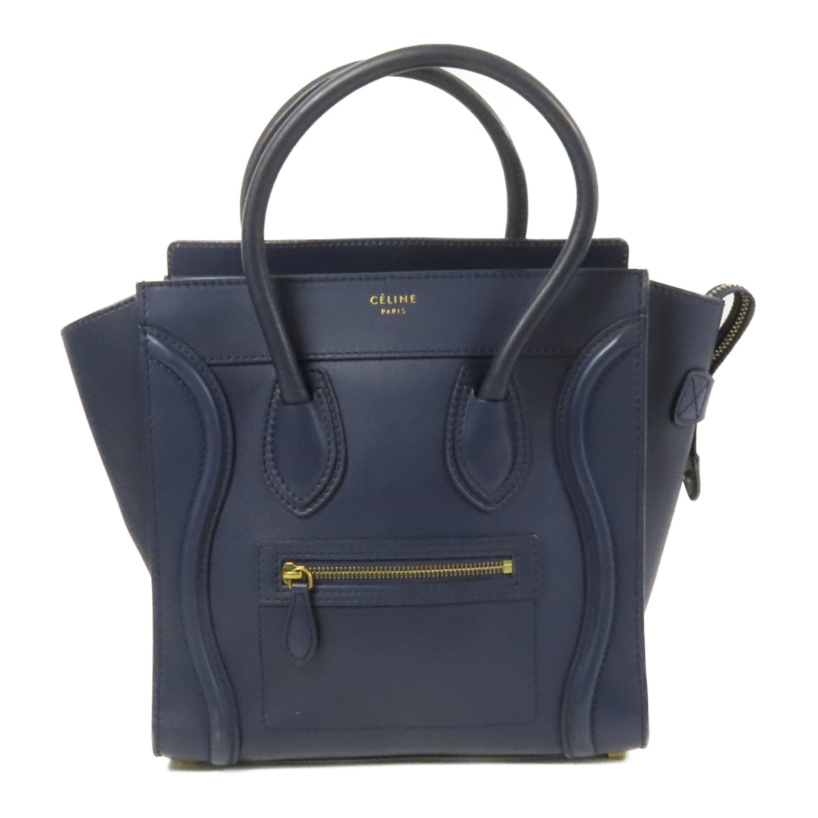 CELINE 牛皮皮革Micro Luggage金扣手挽袋