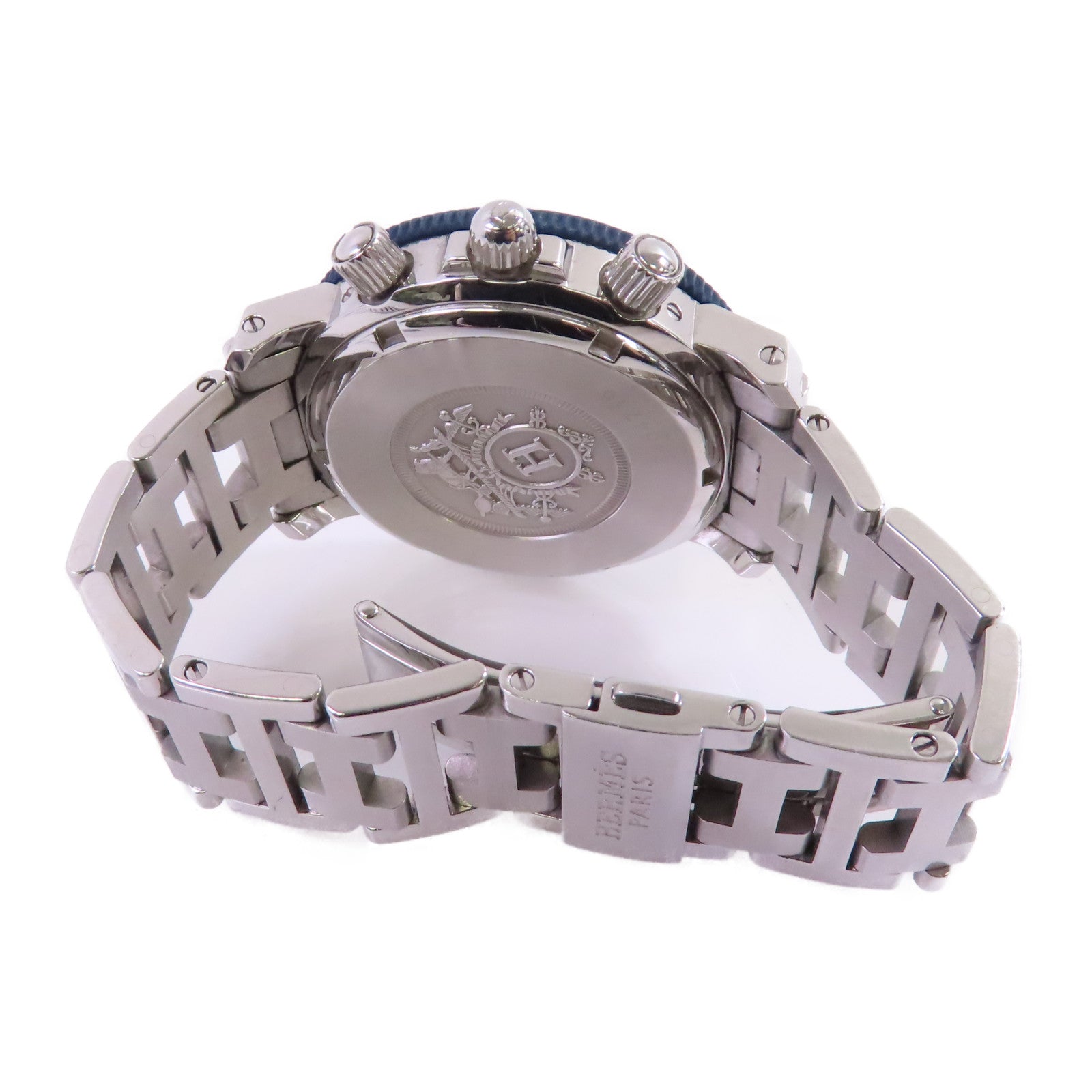 HERMES Cllipper Divers Chronograph Watch不鏽鋼石英機芯手錶藍色