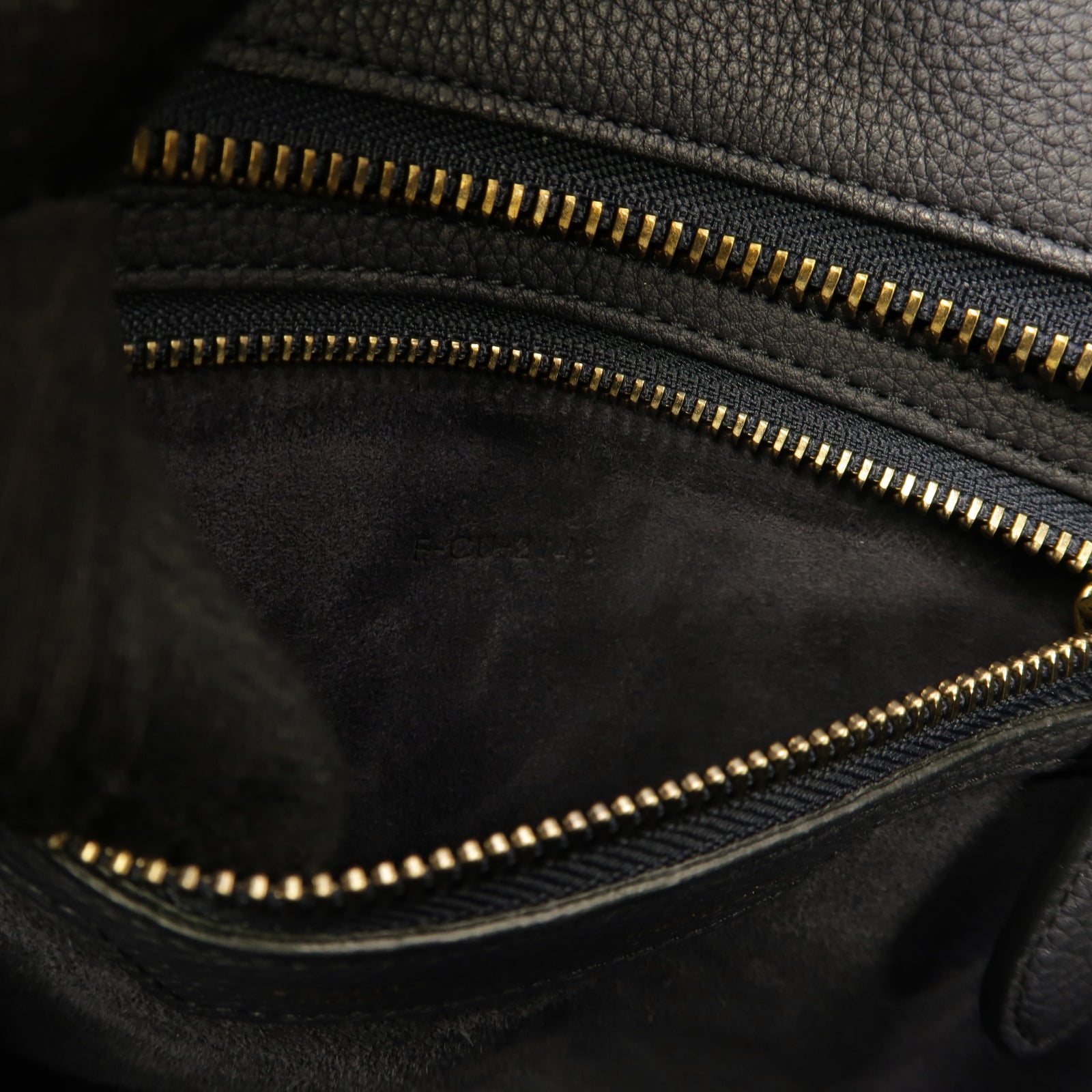 CELINE 牛皮皮革Luggage Bag金扣手挽袋深藍色
