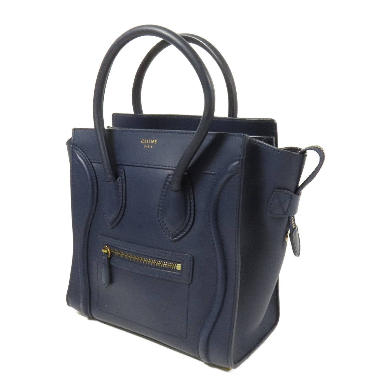 CELINE 牛皮皮革Micro Luggage金扣手挽袋