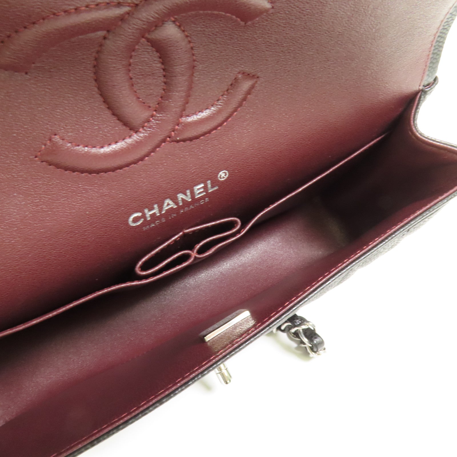 CHANEL 牛皮皮革Classic 25銀扣鏈帶肩背袋