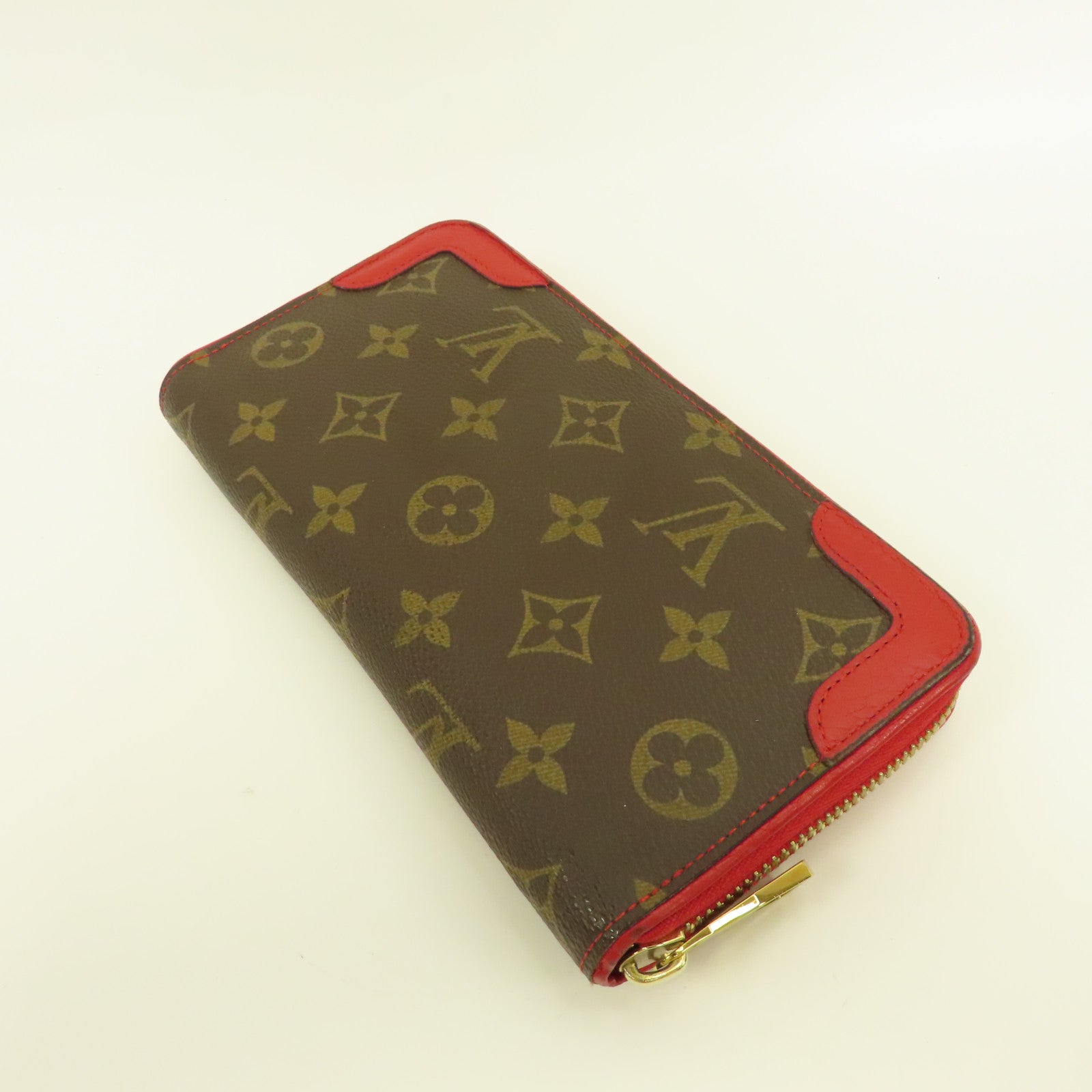 LOUIS VUITTON Monogram Retiro Zippy Wallet長錢包紅色/啡色