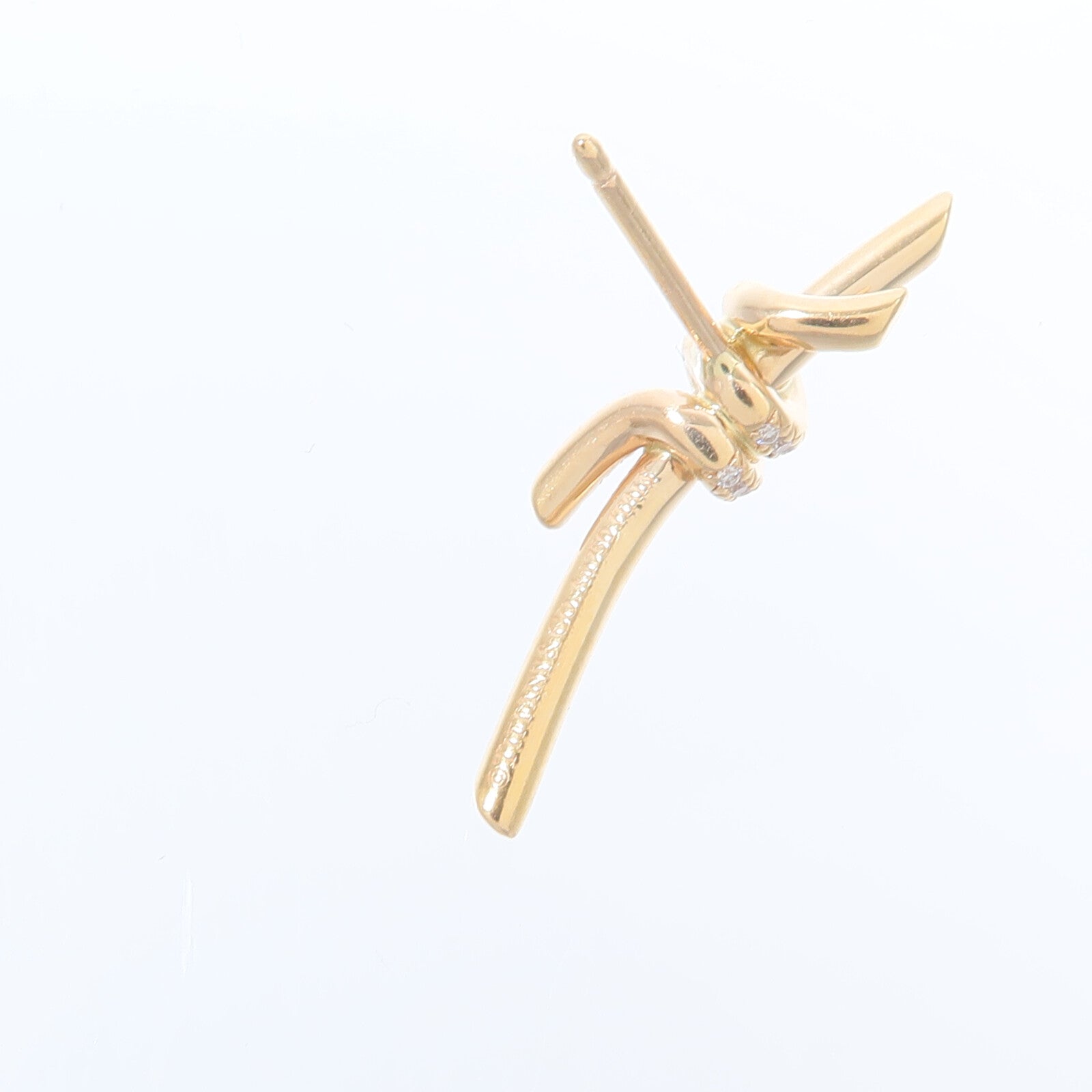TIFFANY＆CO 18K玫瑰金Knot Earrings鑽石耳環
