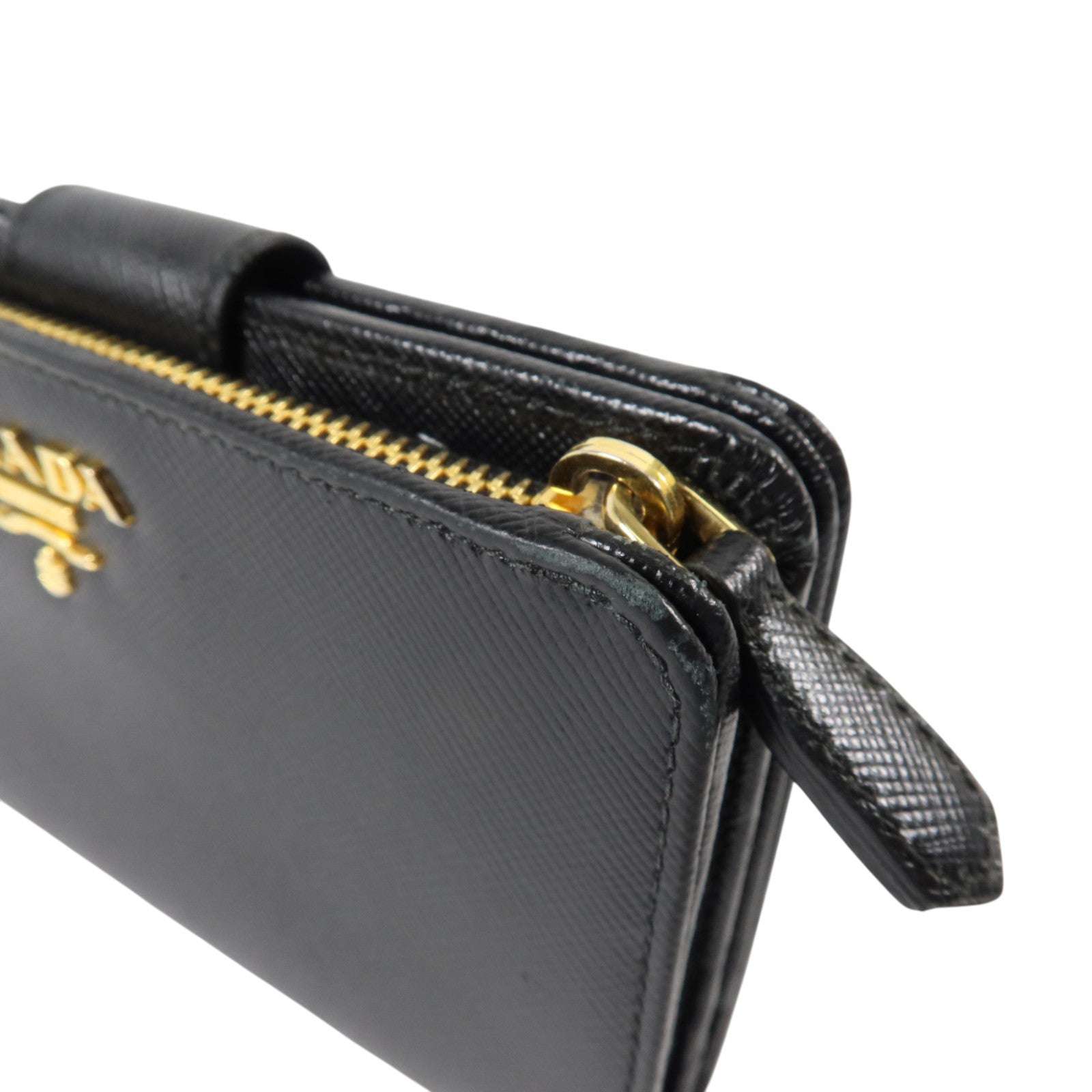 PRADA Saffiano皮革Wallet金扣錢包