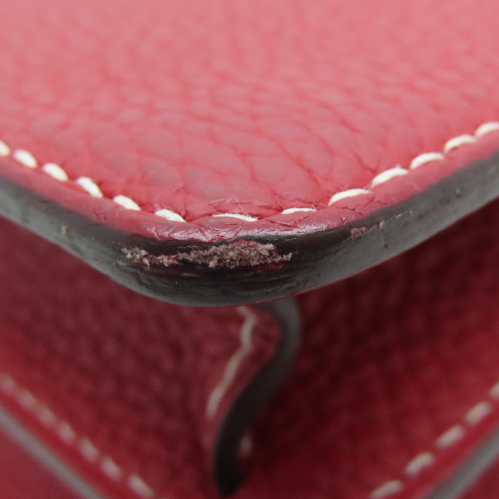 HERMES 【激減優惠】Clemence皮革Roulis 23金扣肩背袋Rouge Casaque紅色