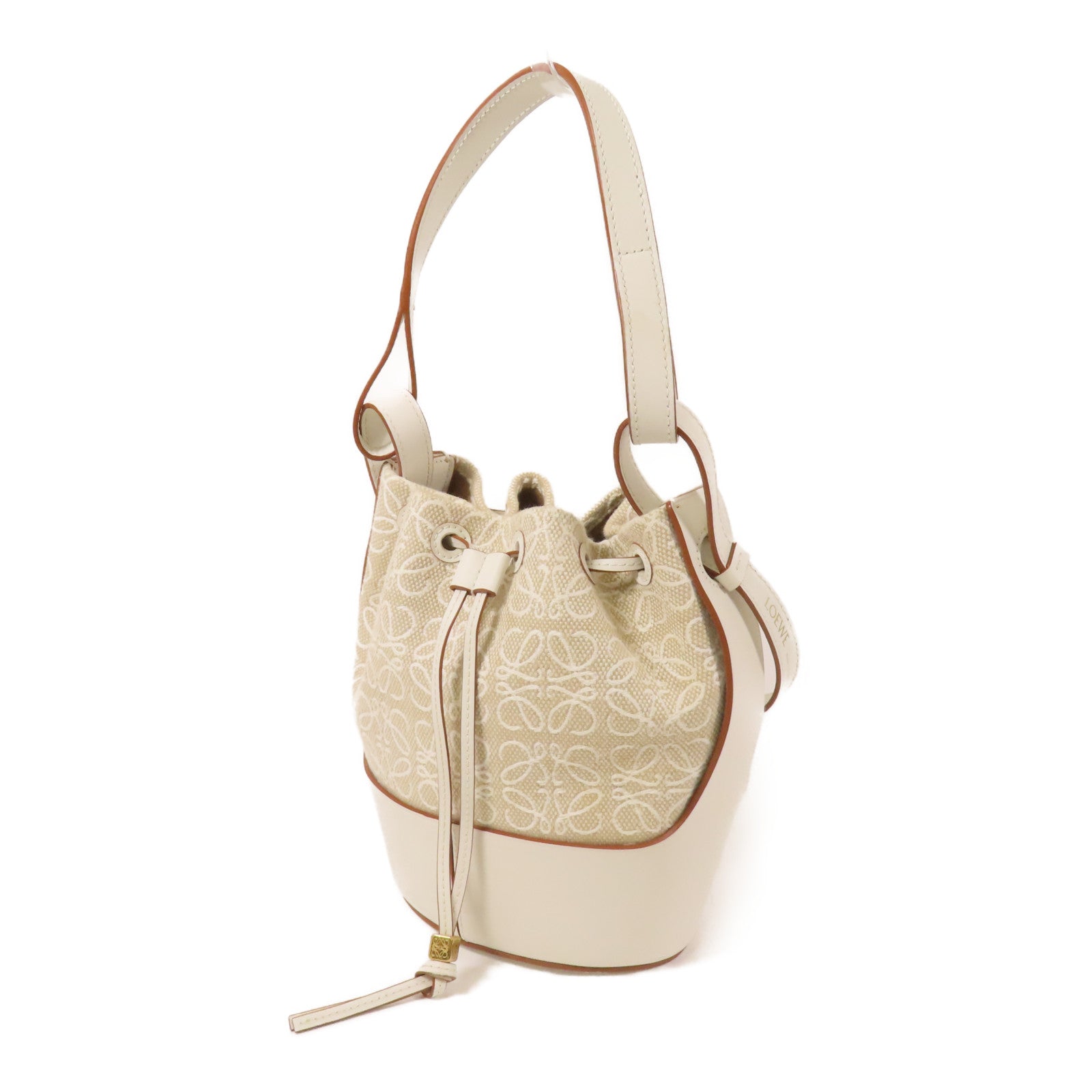 LOEWE 帆布/牛皮皮革Balloon Anagram手挽肩背兩用袋