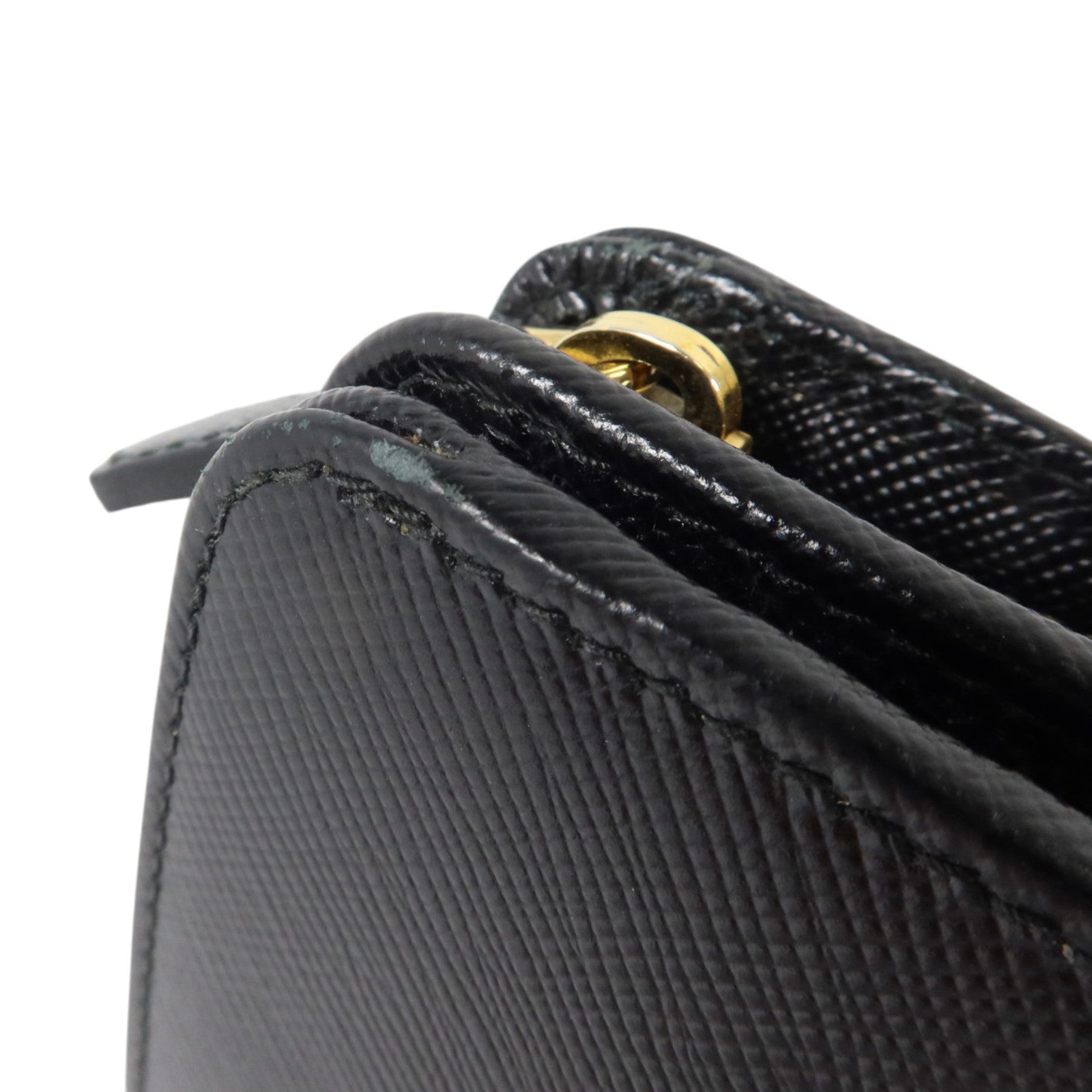 PRADA Saffiano皮革Wallet金扣錢包