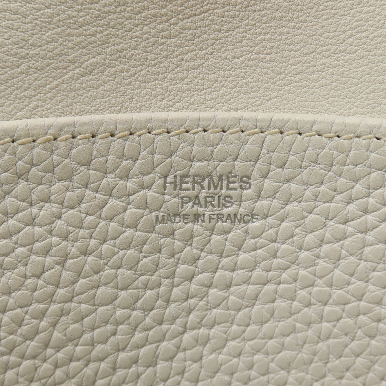 HERMES Clemence皮革Halzan 31手挽肩背兩用袋Blanc
