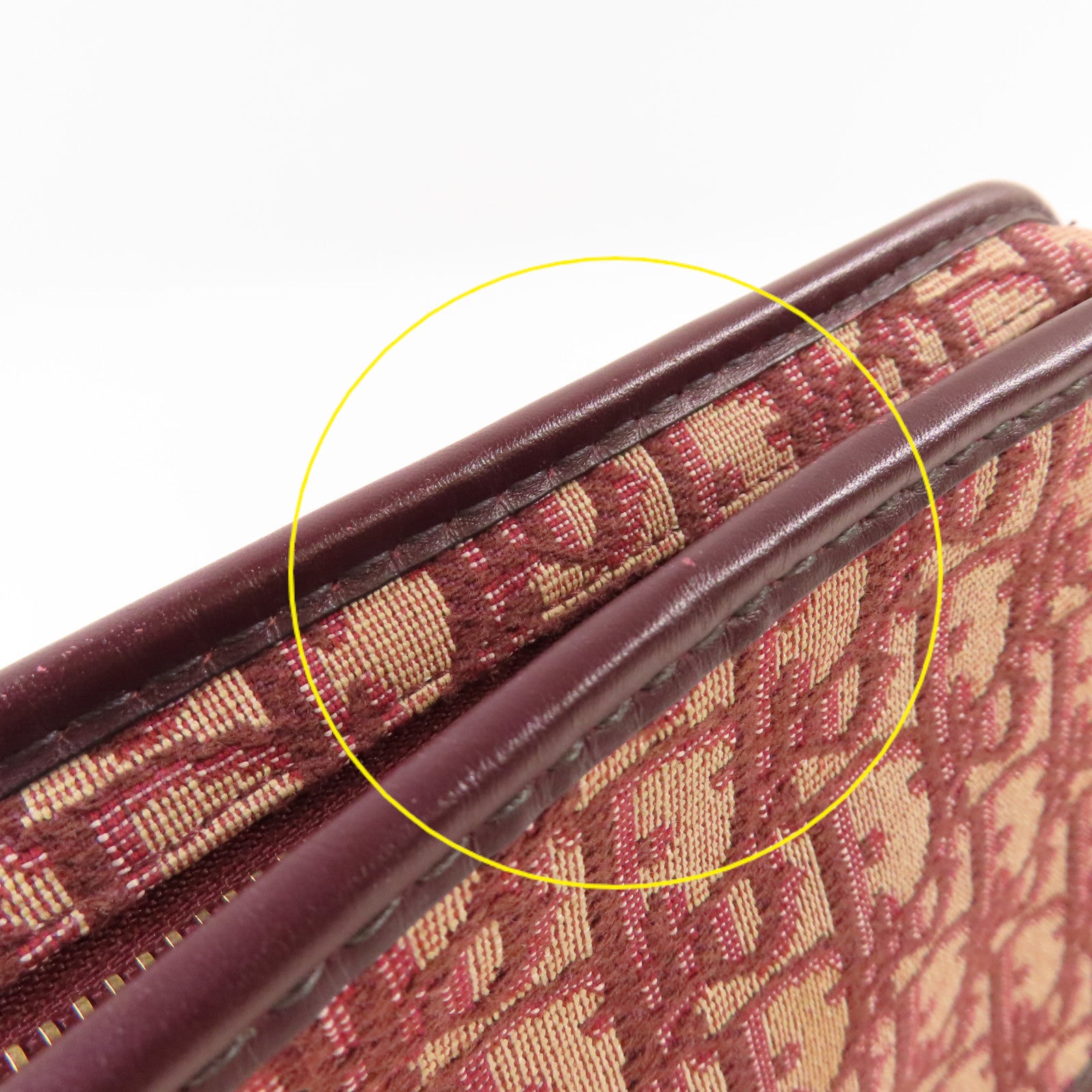 Dior Oblique帆布Clutch Bag金扣手拿包酒紅色