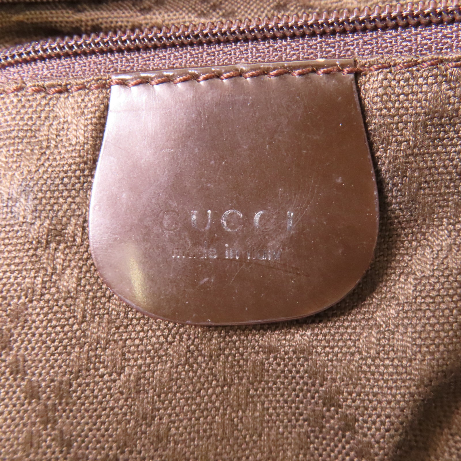 GUCCI GG SHW Tote Bag Nylon Brown