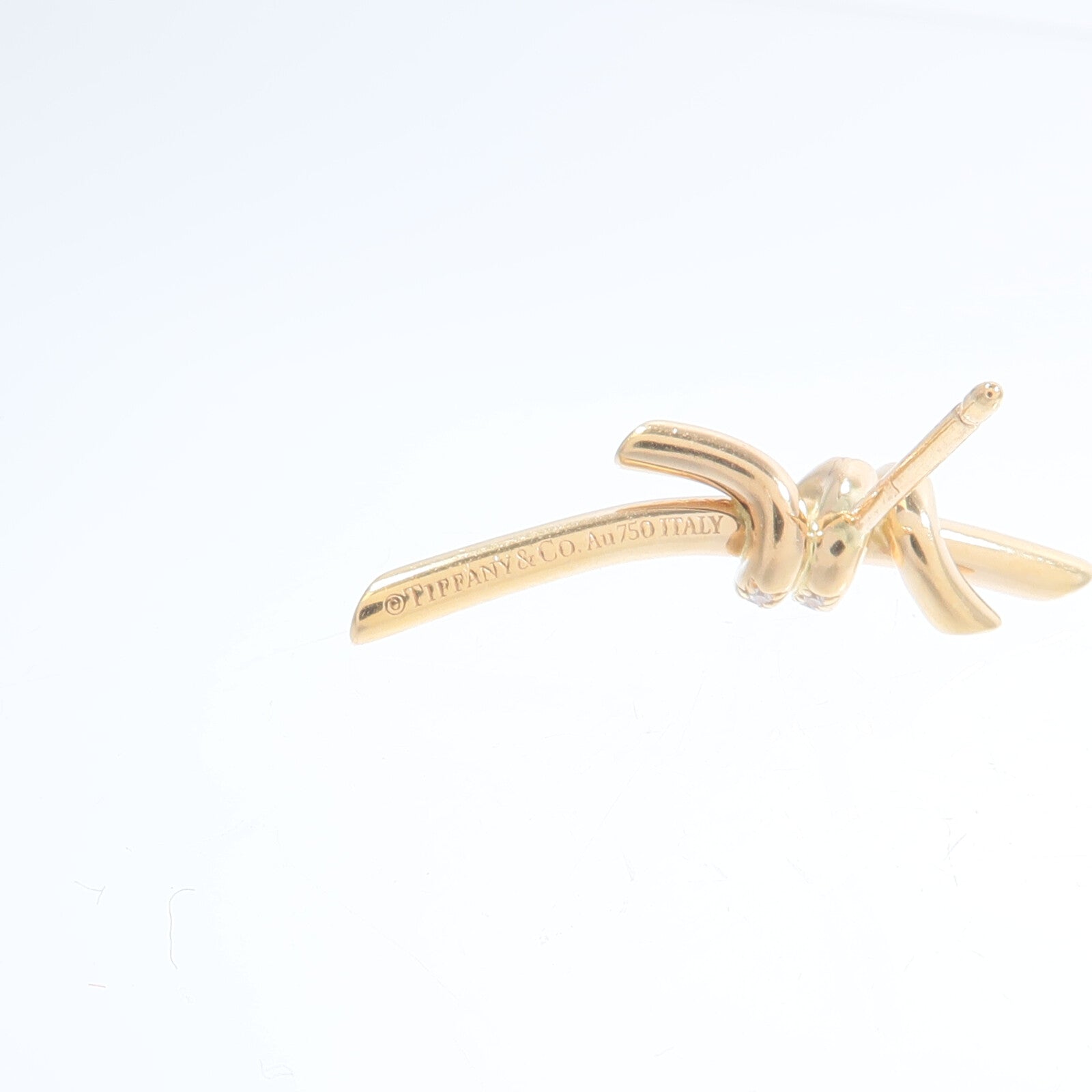 TIFFANY＆CO 18K玫瑰金Knot Earrings鑽石耳環