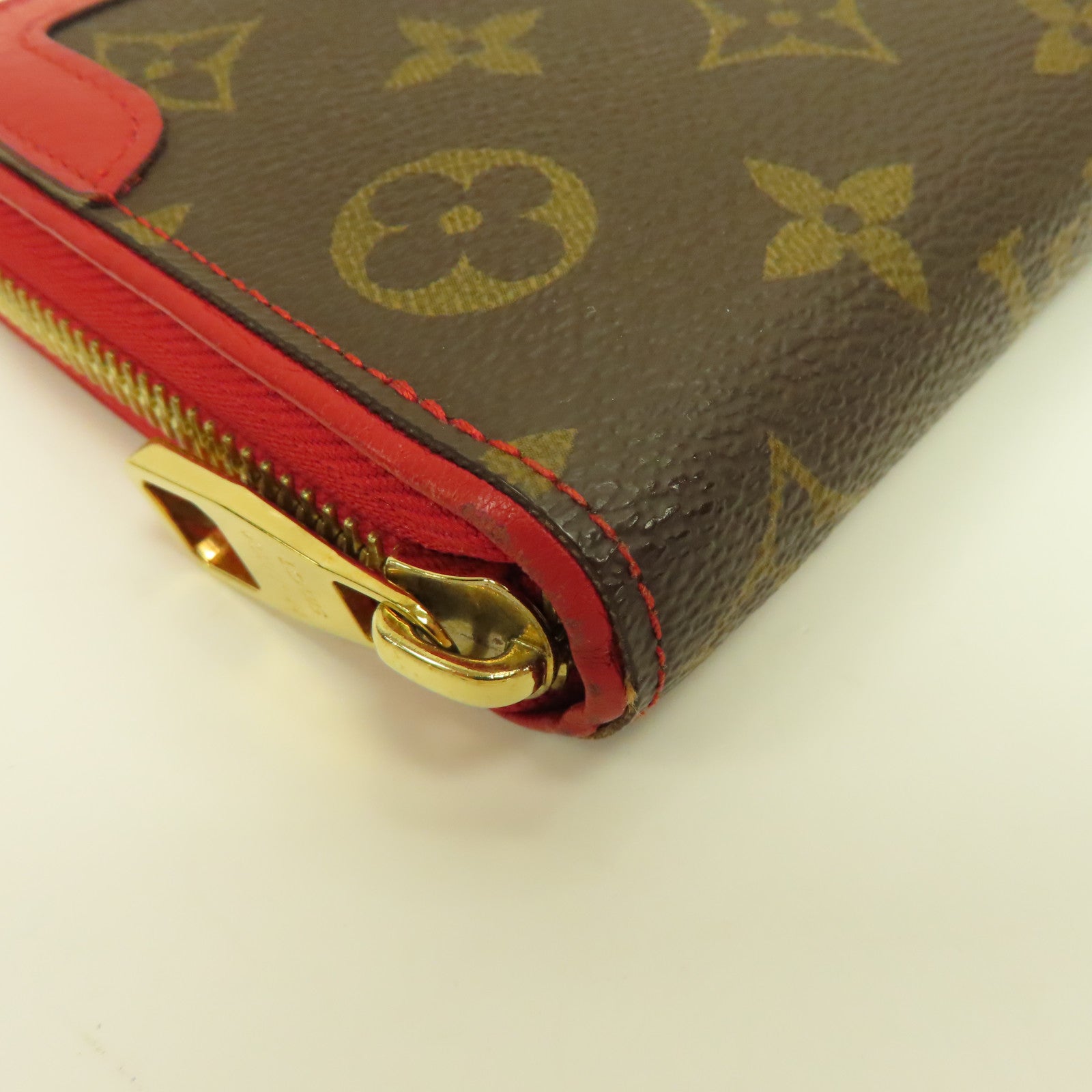 LOUIS VUITTON Monogram Retiro Zippy Wallet長錢包紅色/啡色