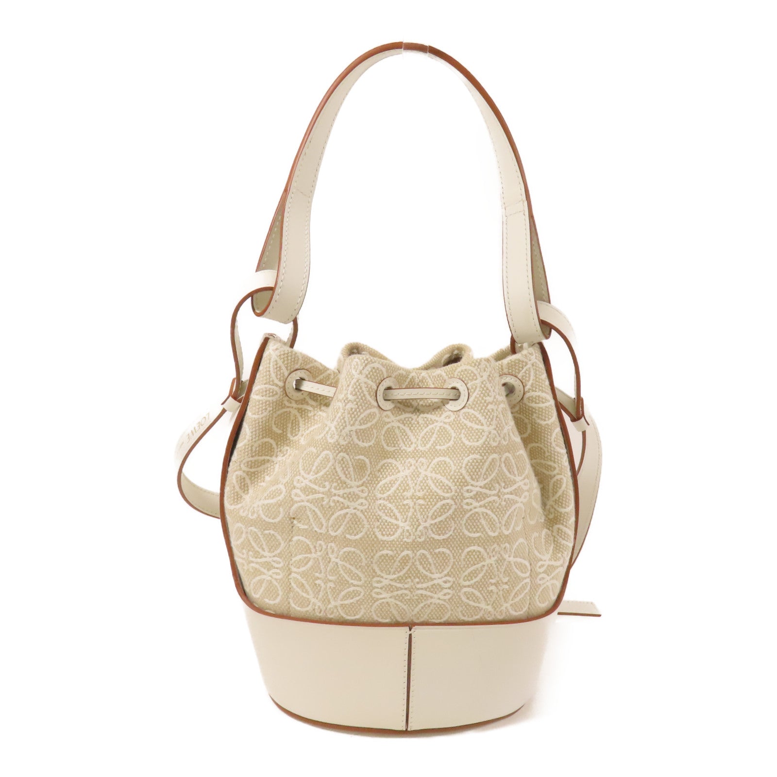 LOEWE 帆布/牛皮皮革Balloon Anagram手挽肩背兩用袋