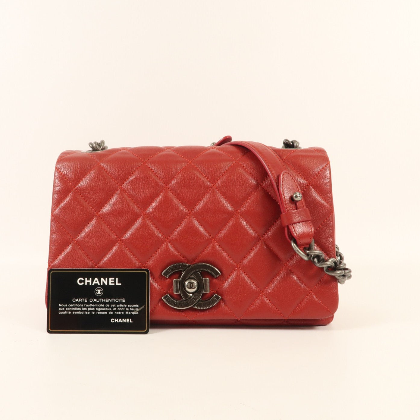 CHANEL 牛皮皮革Chain Shoulder鏈帶肩背袋