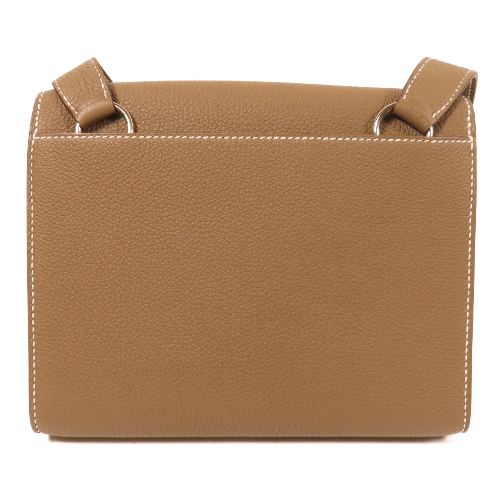 HERMES Togo皮革Sac A Depeches 21銀扣肩背袋啡色