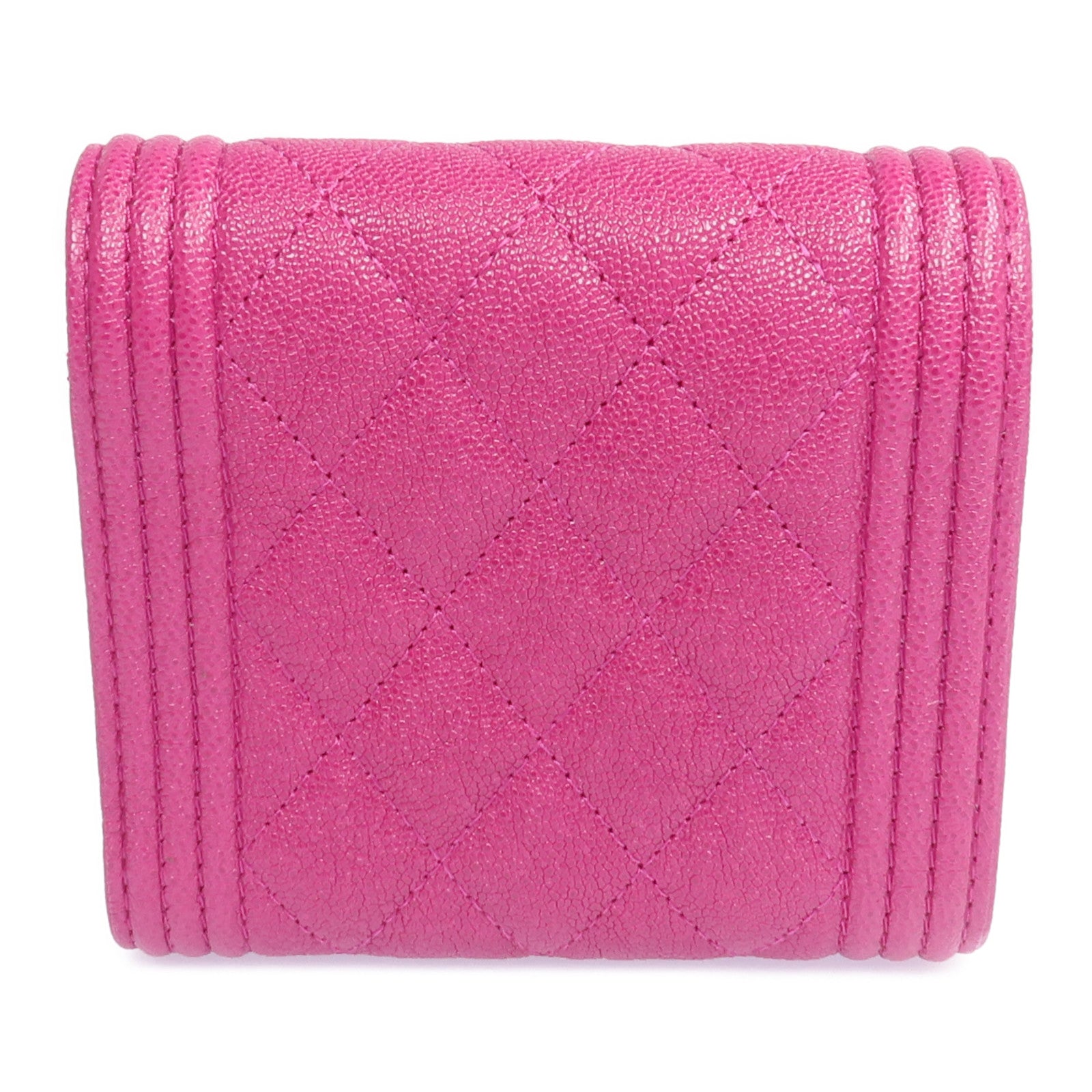 CHANEL 牛皮皮革Boy Wallet金扣錢包