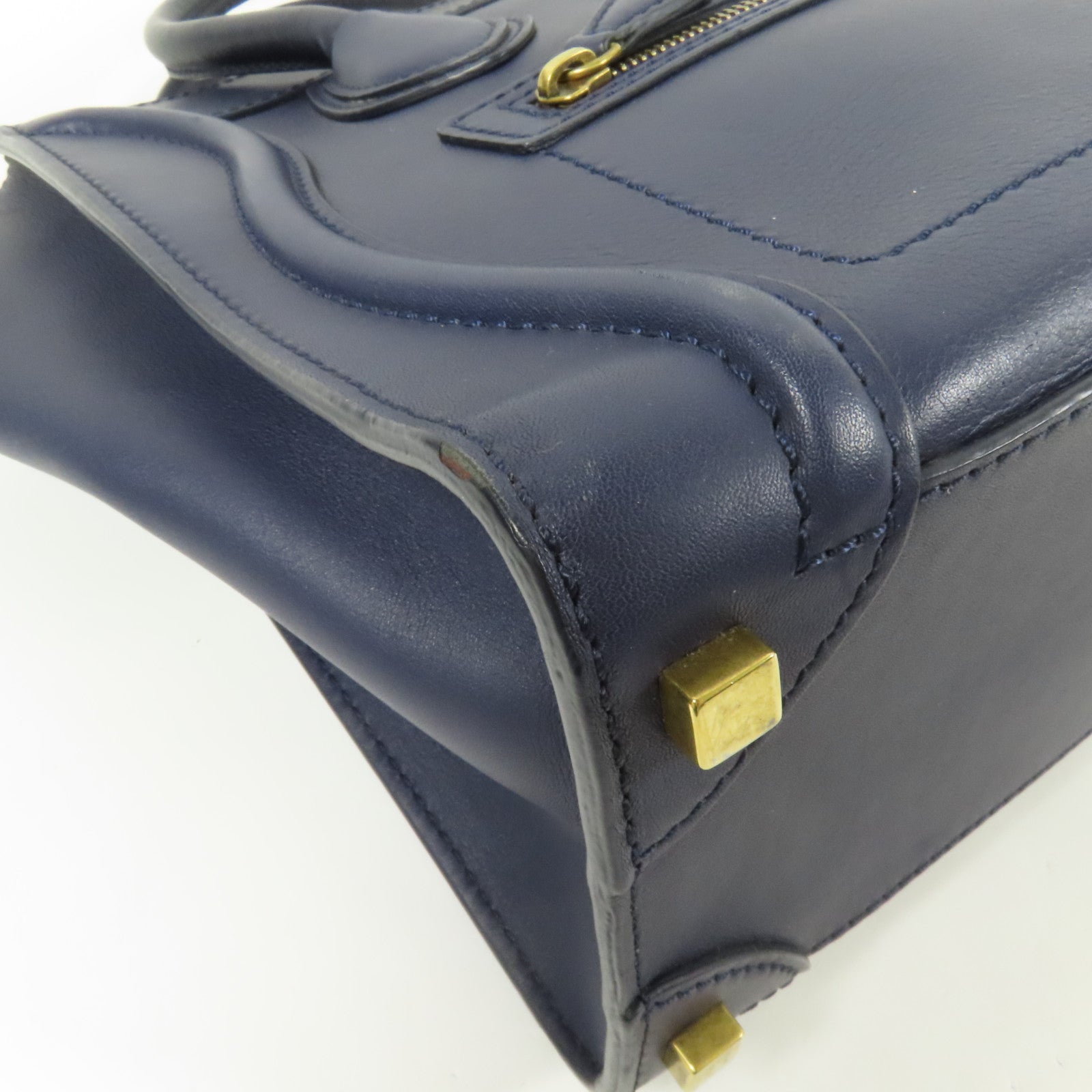 CELINE 牛皮皮革Micro Luggage金扣手挽袋