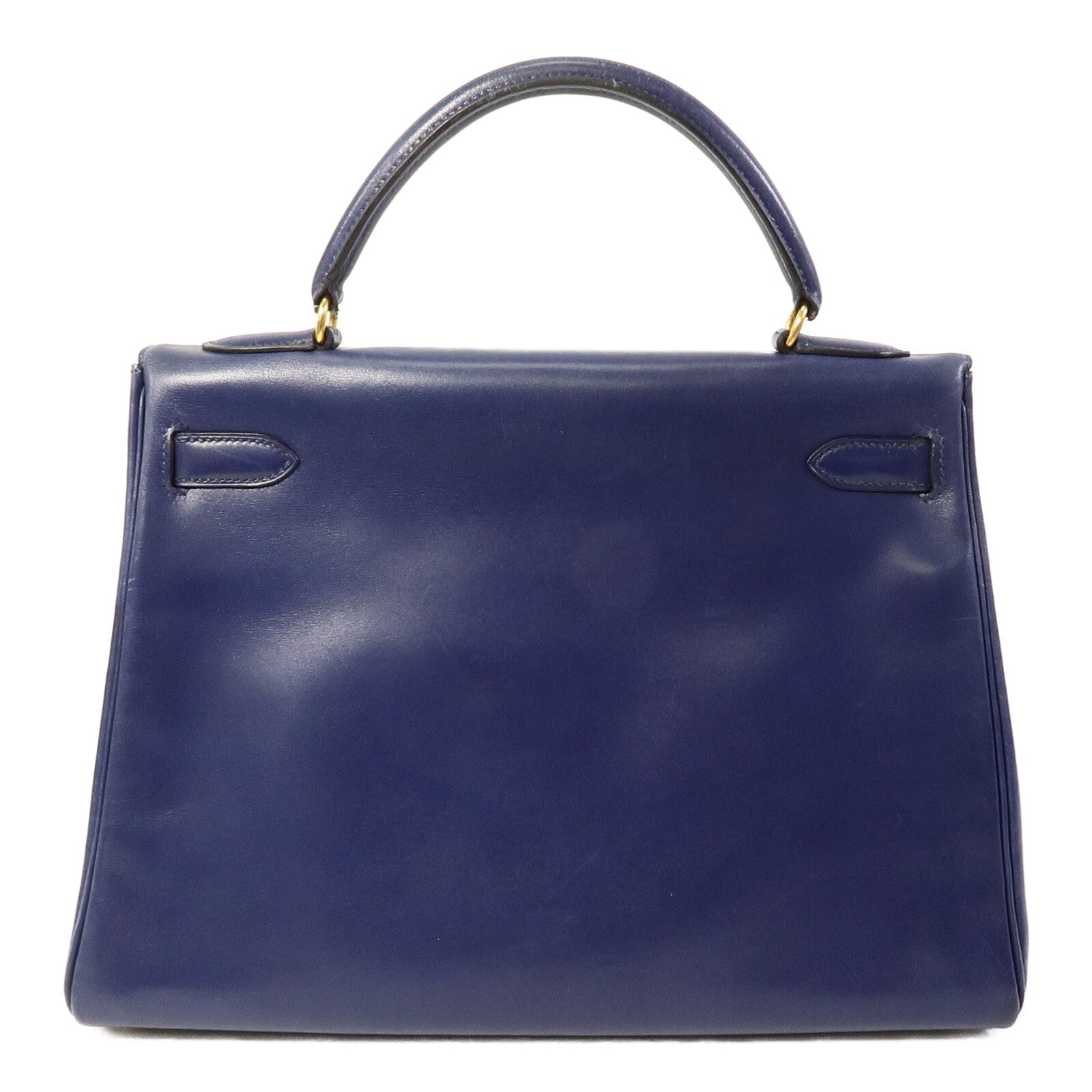 HERMES Box皮革Kelly 32手挽肩背兩用袋Blue