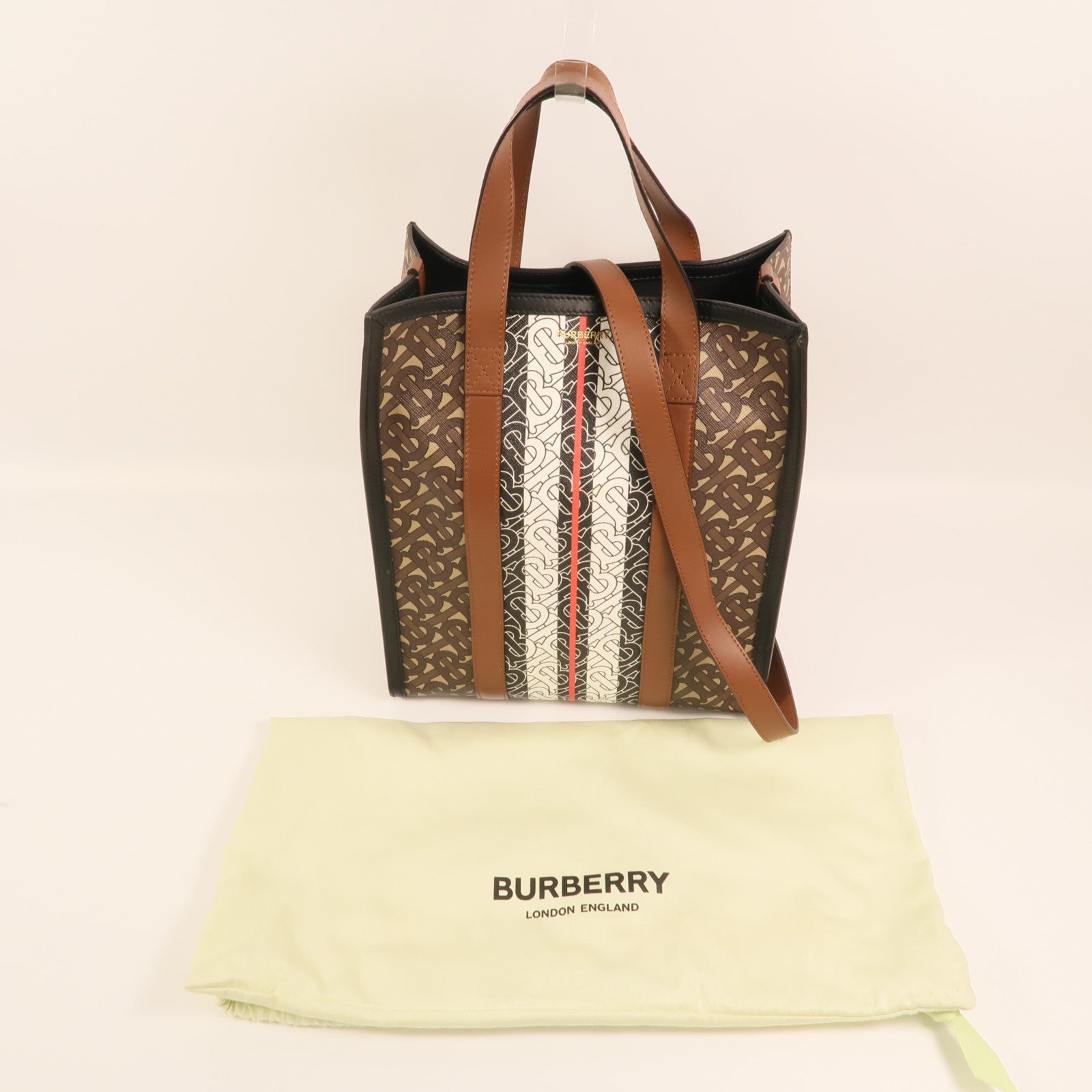 BURBERRY 塗層帆布2 Way Shoulder金扣手挽肩背兩用袋