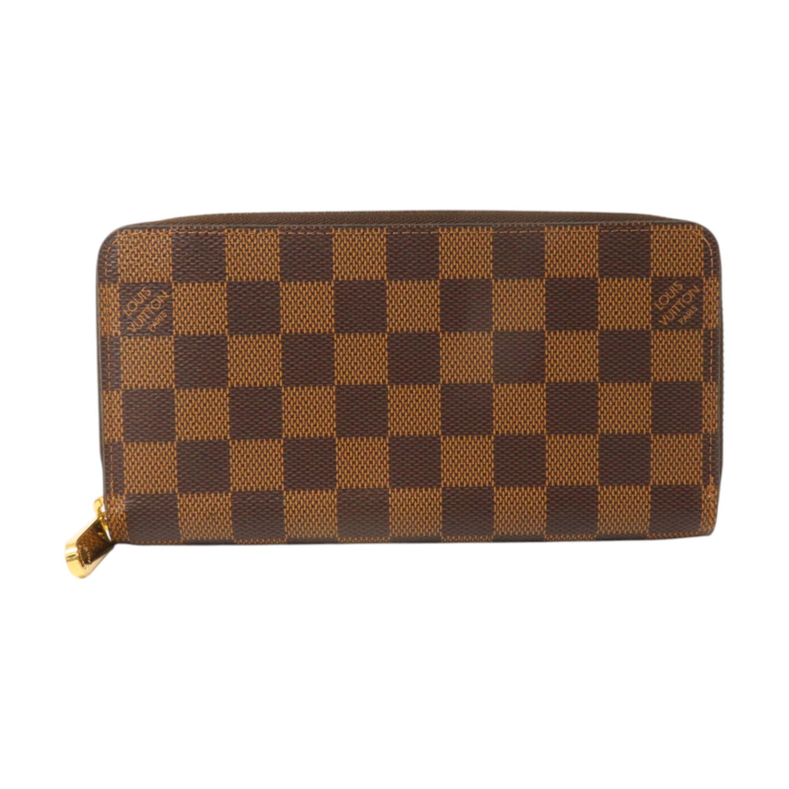 LOUIS VUITTON Damier Zippy Wallet金扣長錢包