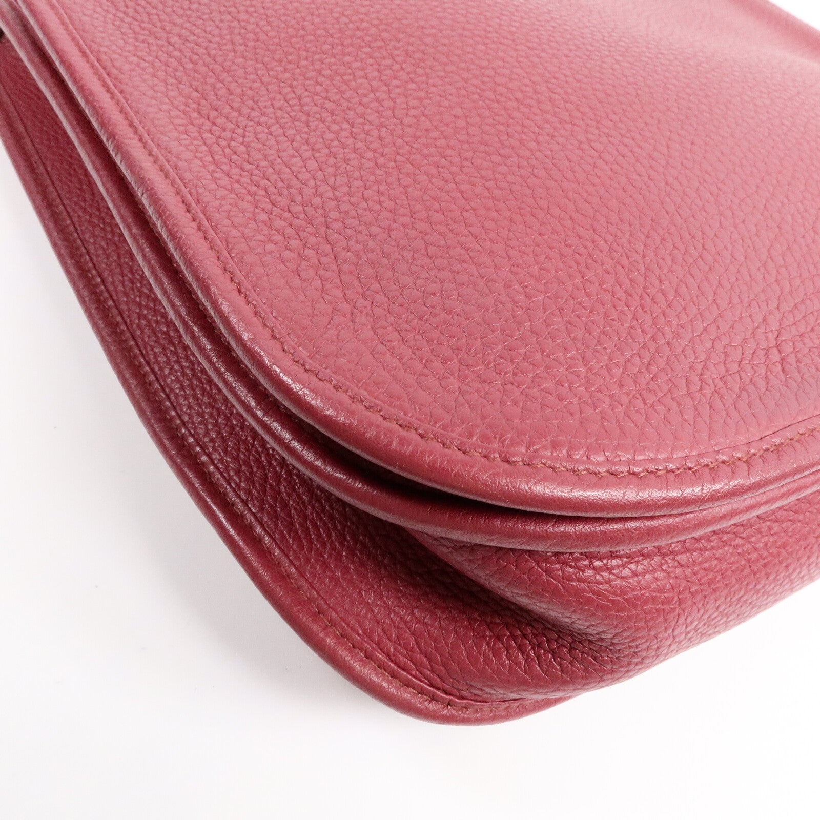 HERMES Clemence皮革Evelyne PM肩背袋Rubis