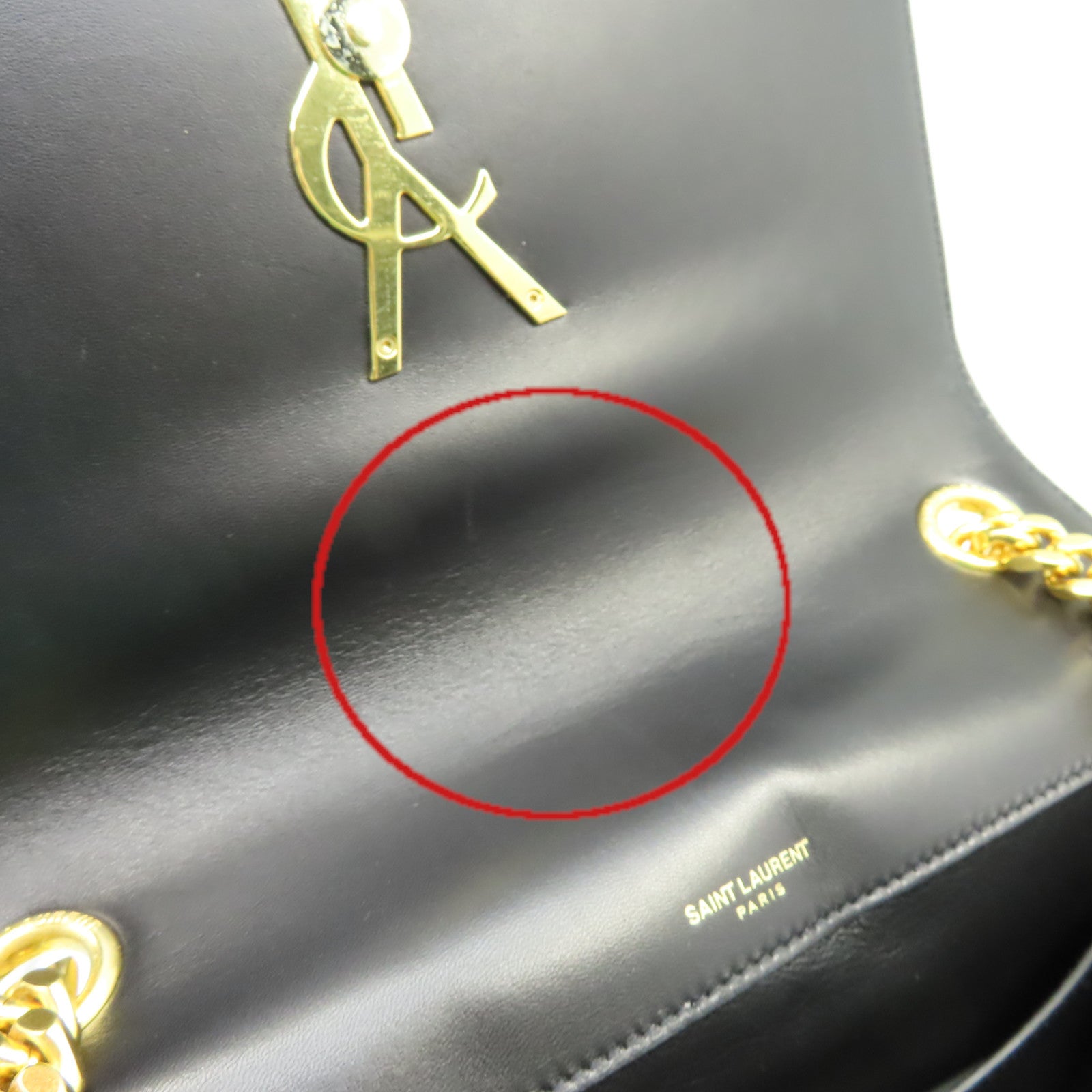 SAINT LAURENT 漆皮皮革Vicky Large Shoulder Bag金扣肩背袋黑色