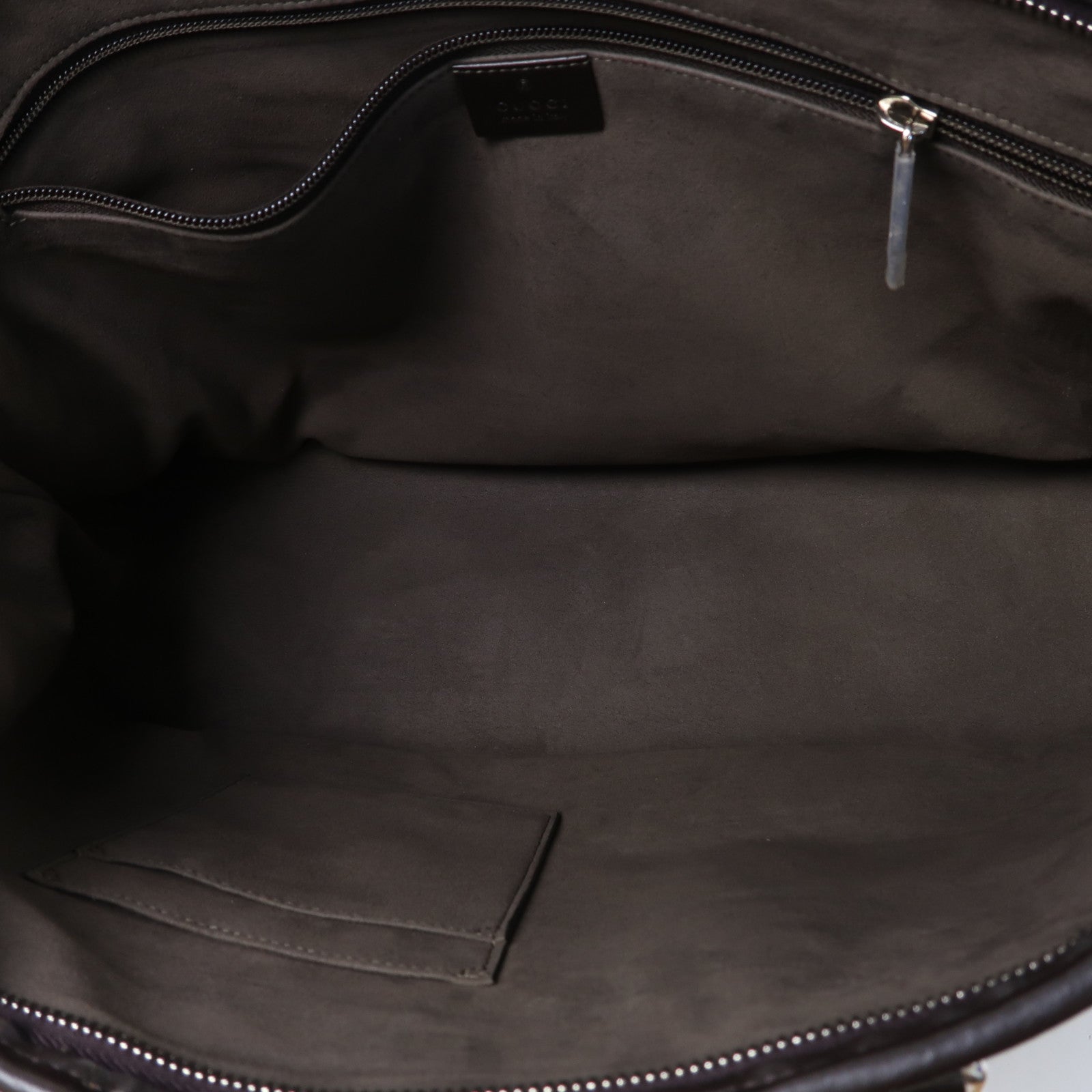 GUCCI 塗層帆布2 Way Shoulder銀扣手挽肩背兩用袋啡色