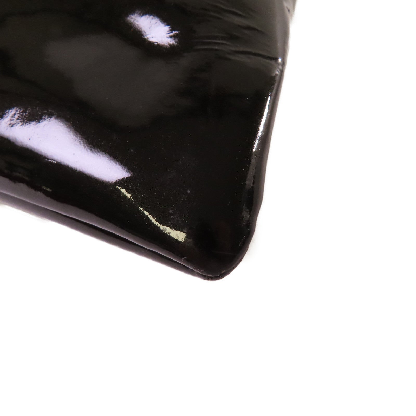 CHANEL 【激減優惠】漆皮皮革Chain Shoulder Bag銀扣鏈帶肩背袋黑色