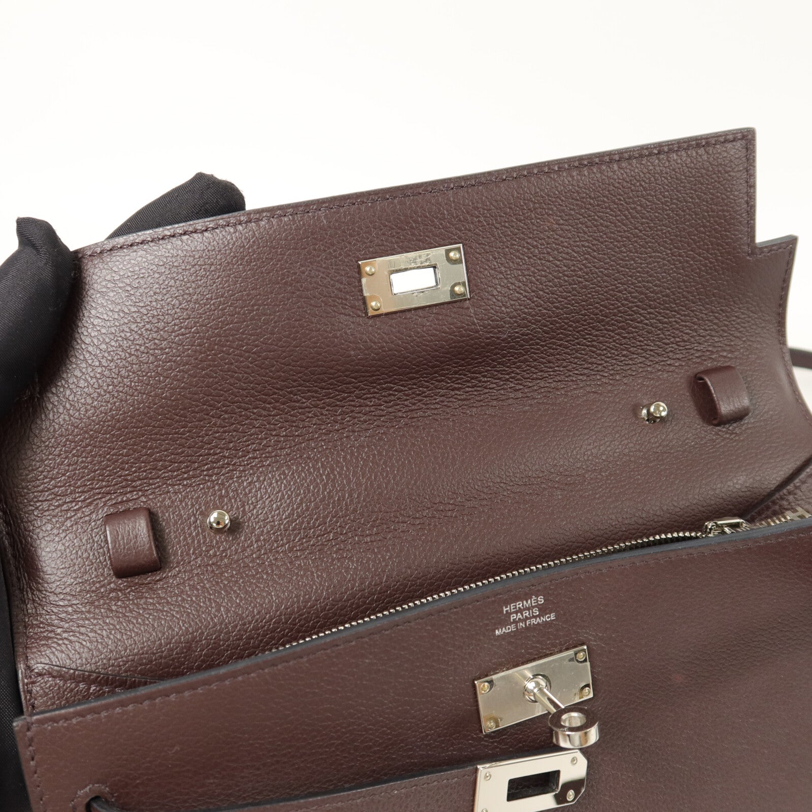 HERMES Evercolor皮革Kelly To Go肩背袋Rouge Sellier