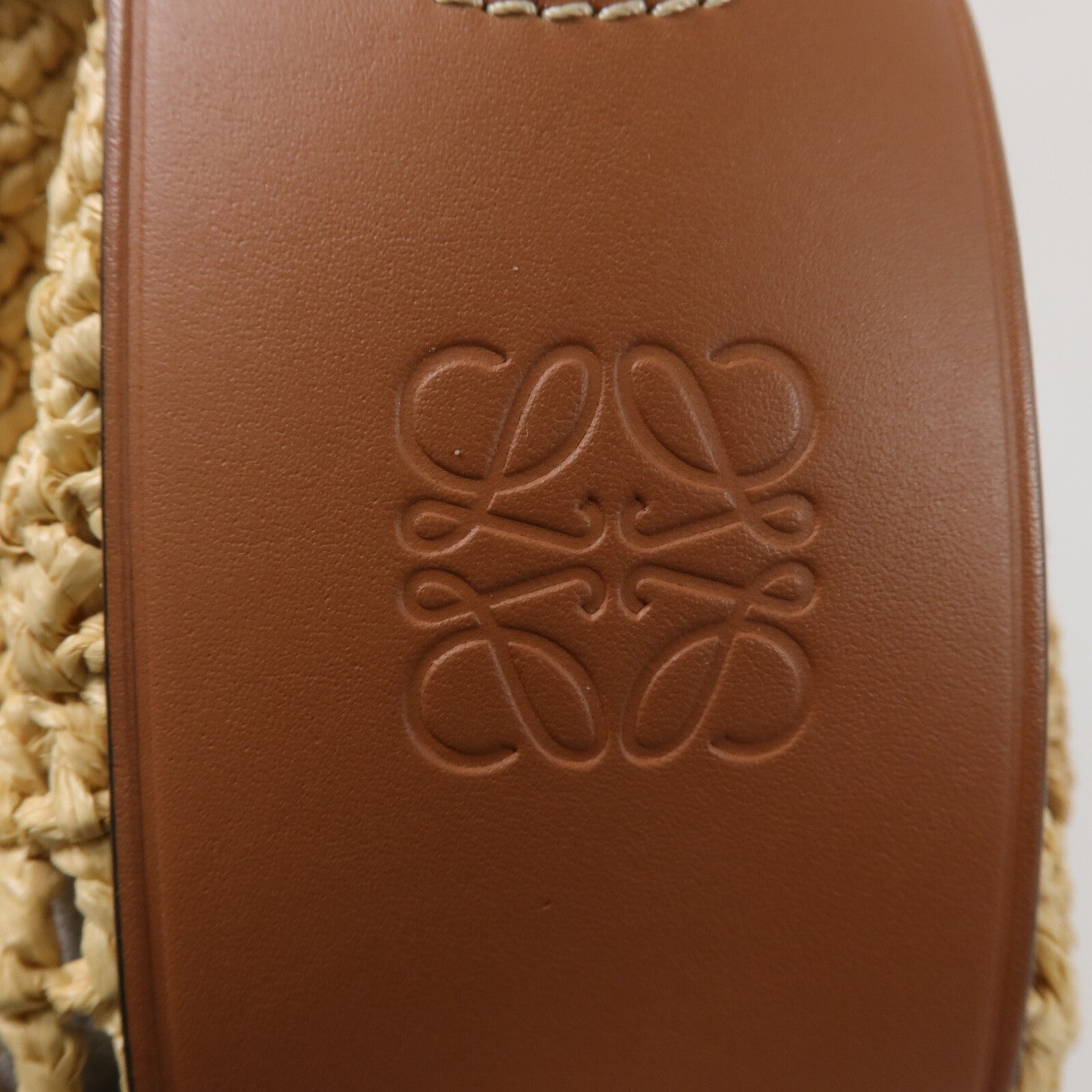 LOEWE Raffia/牛皮皮革Balloon手挽肩背兩用袋