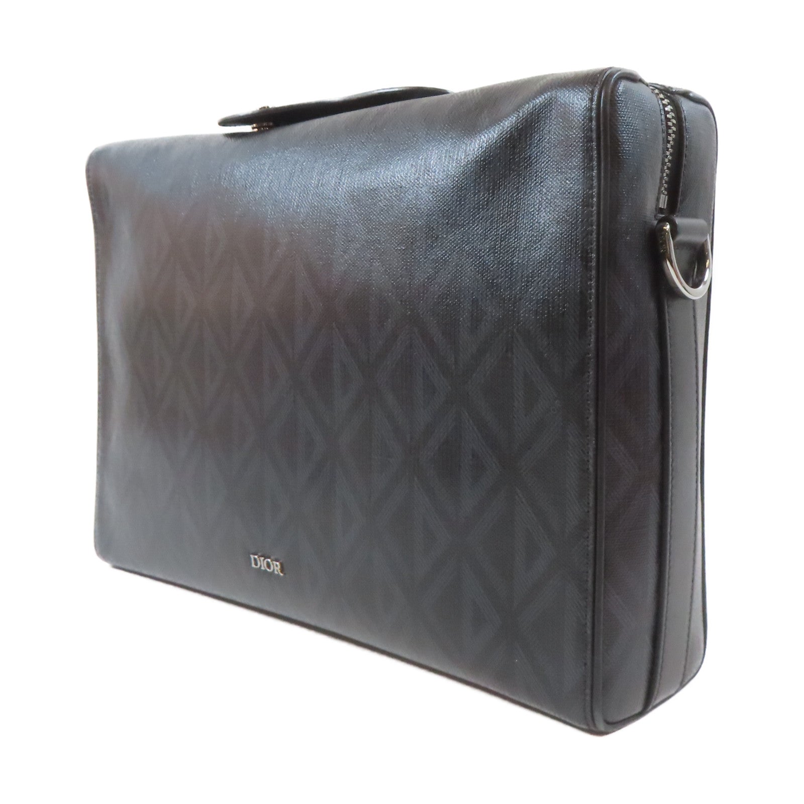 Dior 【激減優惠】塗層帆布Messenger Shoulder B銀扣肩背袋黑色