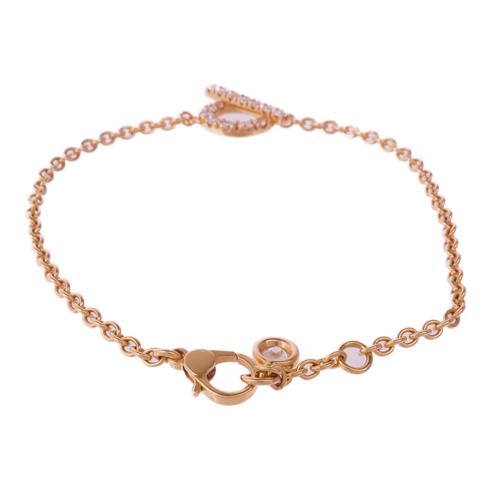 HERMES 18K玫瑰金Finesse Bracelet鑽石手鏈