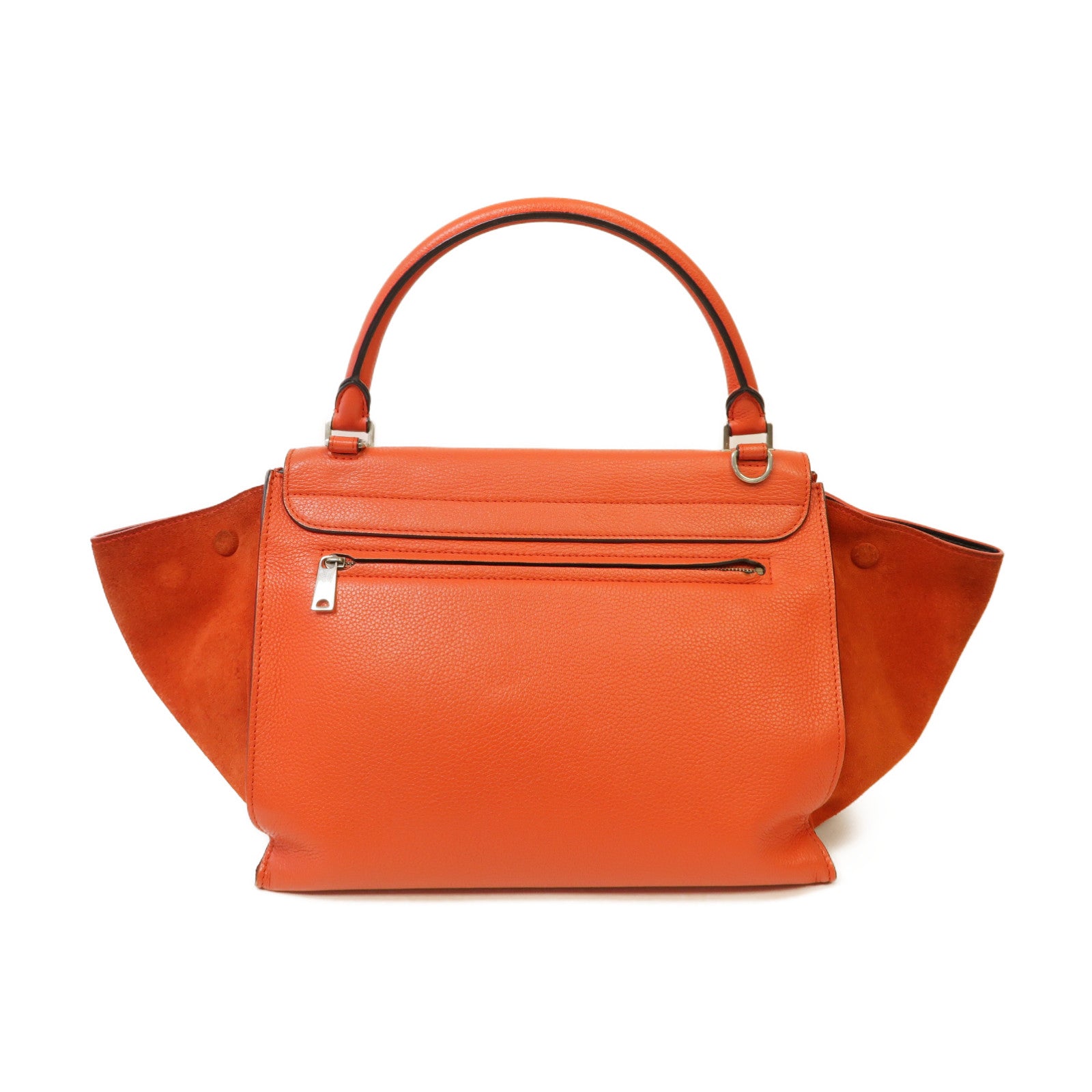 CELINE 【激減優惠】牛皮皮革Trapeze銀扣手挽肩背兩用袋紅色