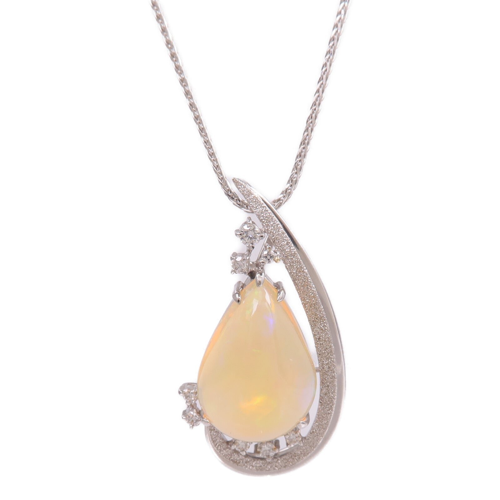 JEWELRY 18K白金Opal Diamond Necklace蛋白石/鑽石項鍊