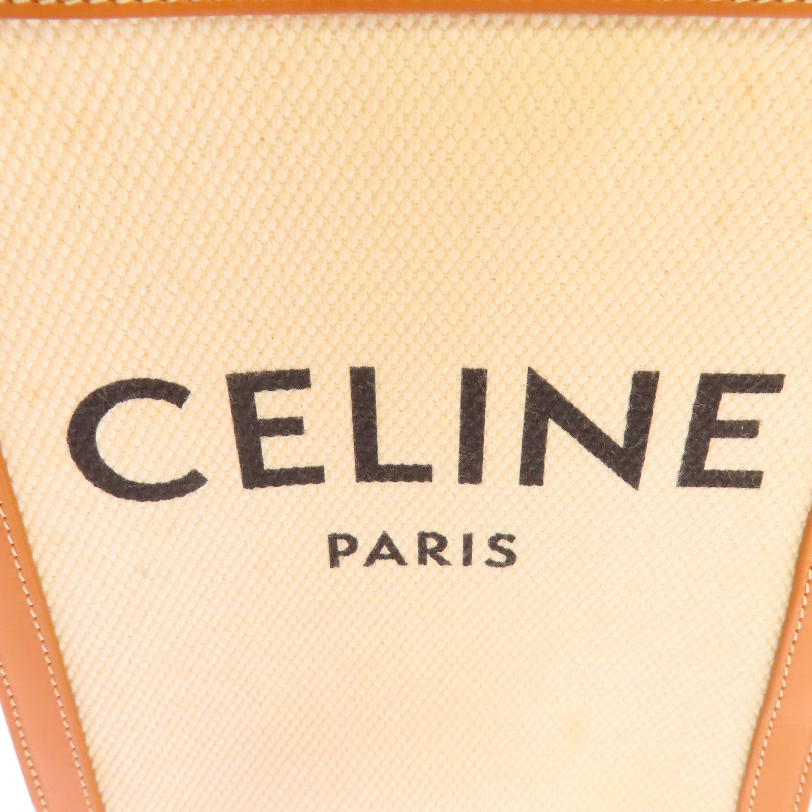 CELINE 帆布Mini Vertical Cabas 2Way Shoulder Bag金扣手挽肩背兩用袋