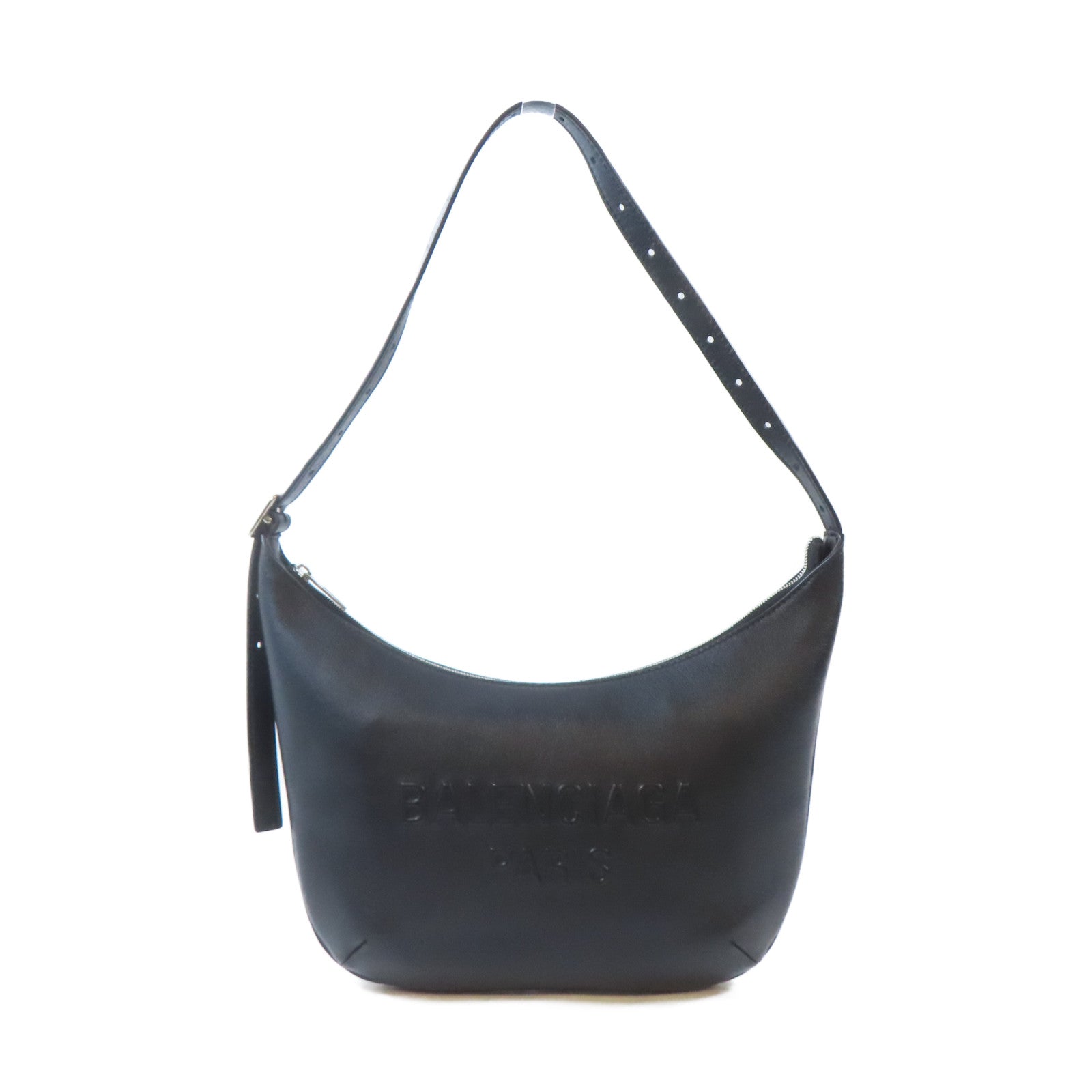 BALENCIAGA 牛皮皮革Mary Kate Sling Bag銀扣肩背袋黑色