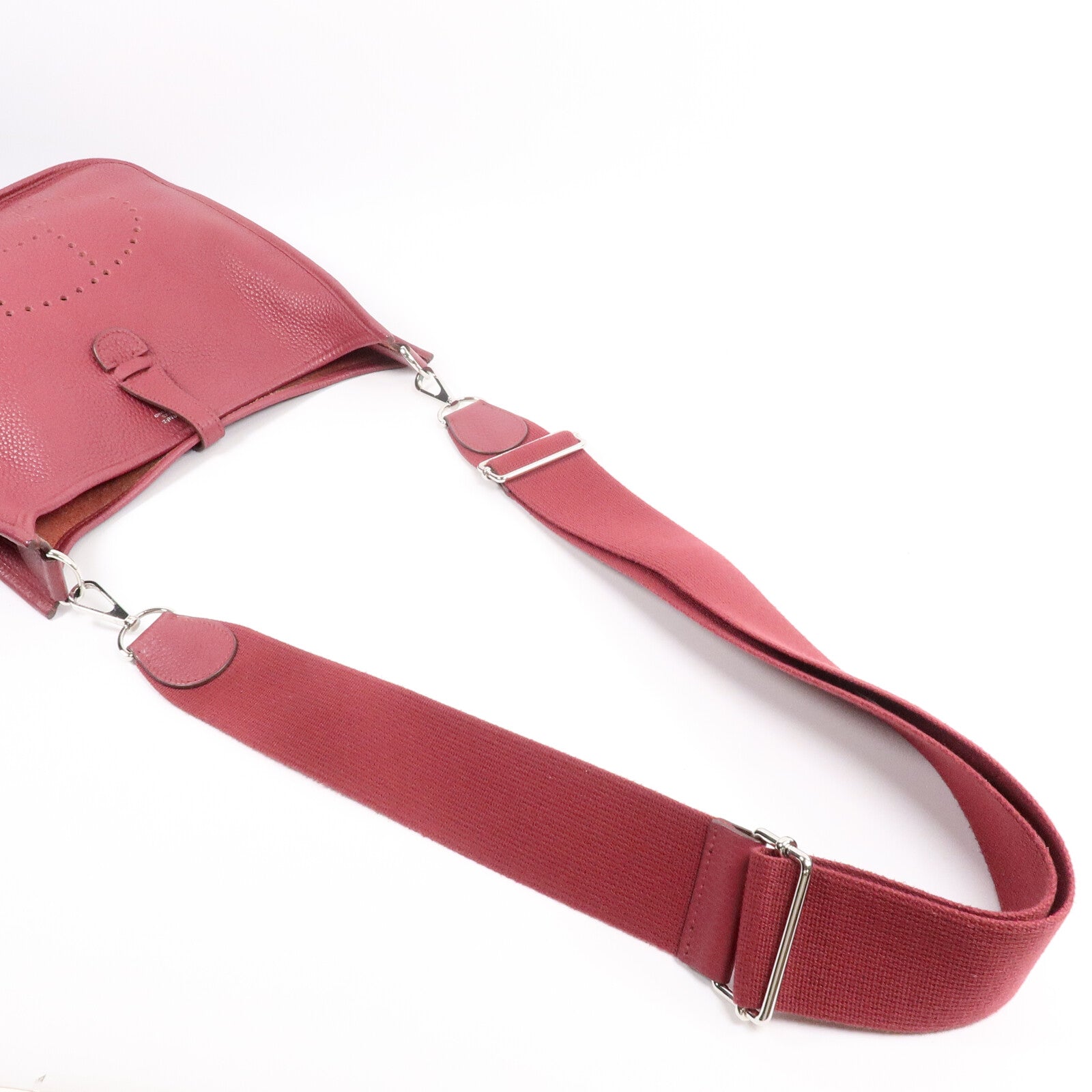 HERMES Clemence皮革Evelyne PM肩背袋Rubis