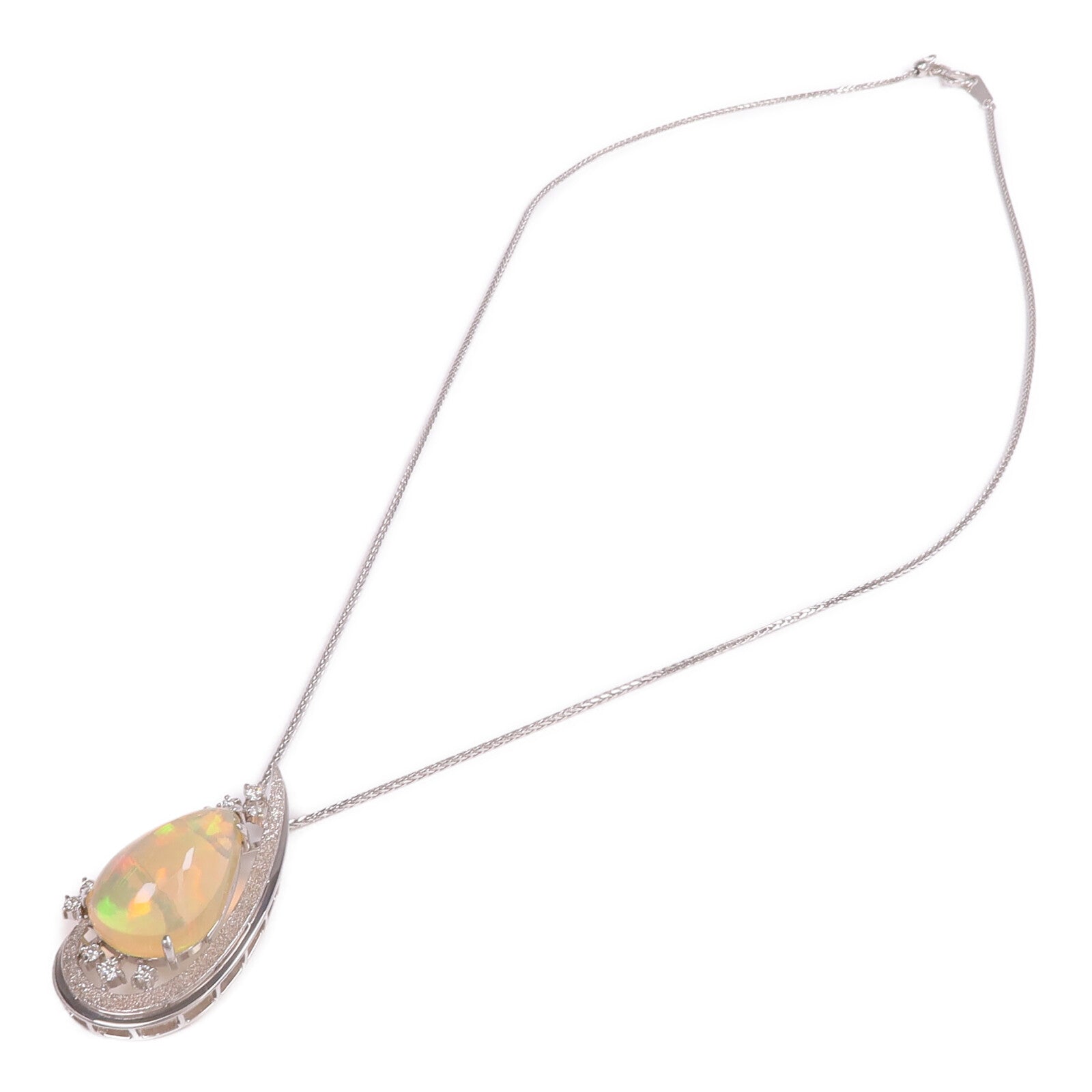 JEWELRY 18K白金Opal Diamond Necklace蛋白石/鑽石項鍊
