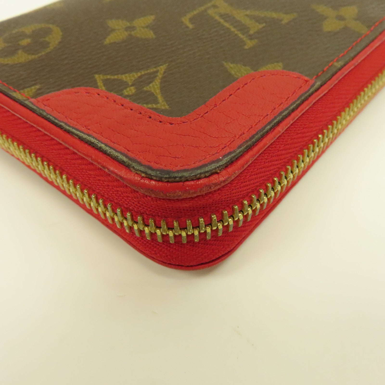 LOUIS VUITTON Monogram Retiro Zippy Wallet長錢包紅色/啡色